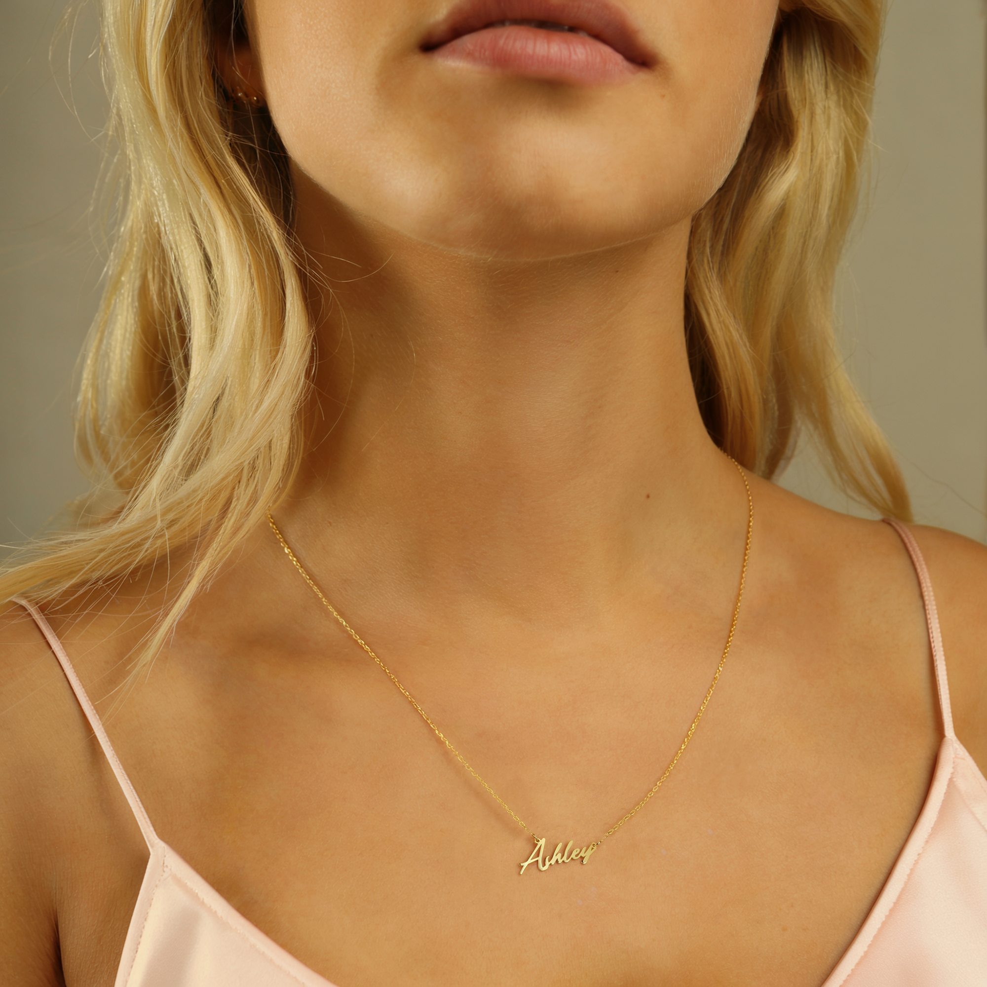 Script Name Necklace Personalized in 14K Gold