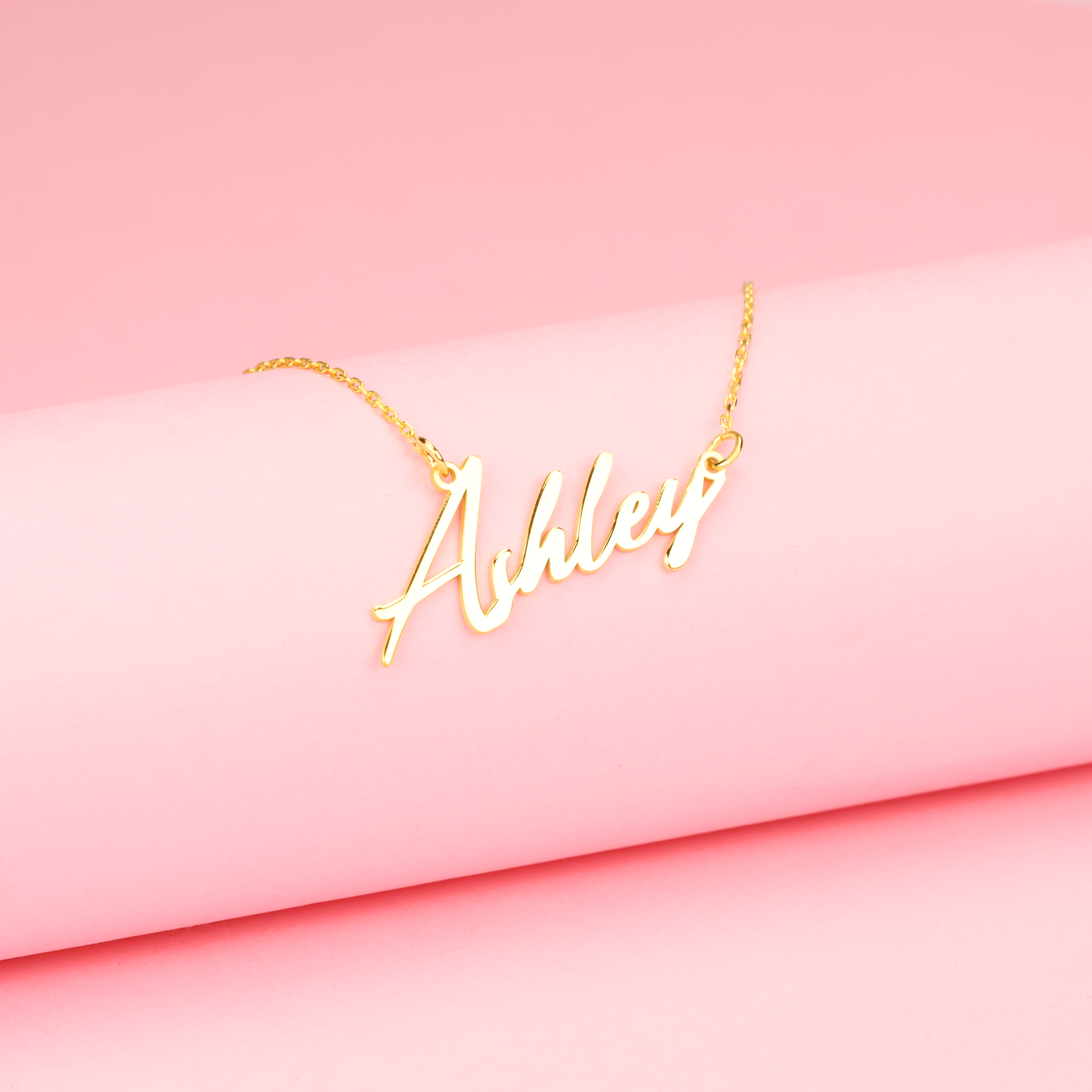 Personalized Script Name Custom Necklace 14K Gold
