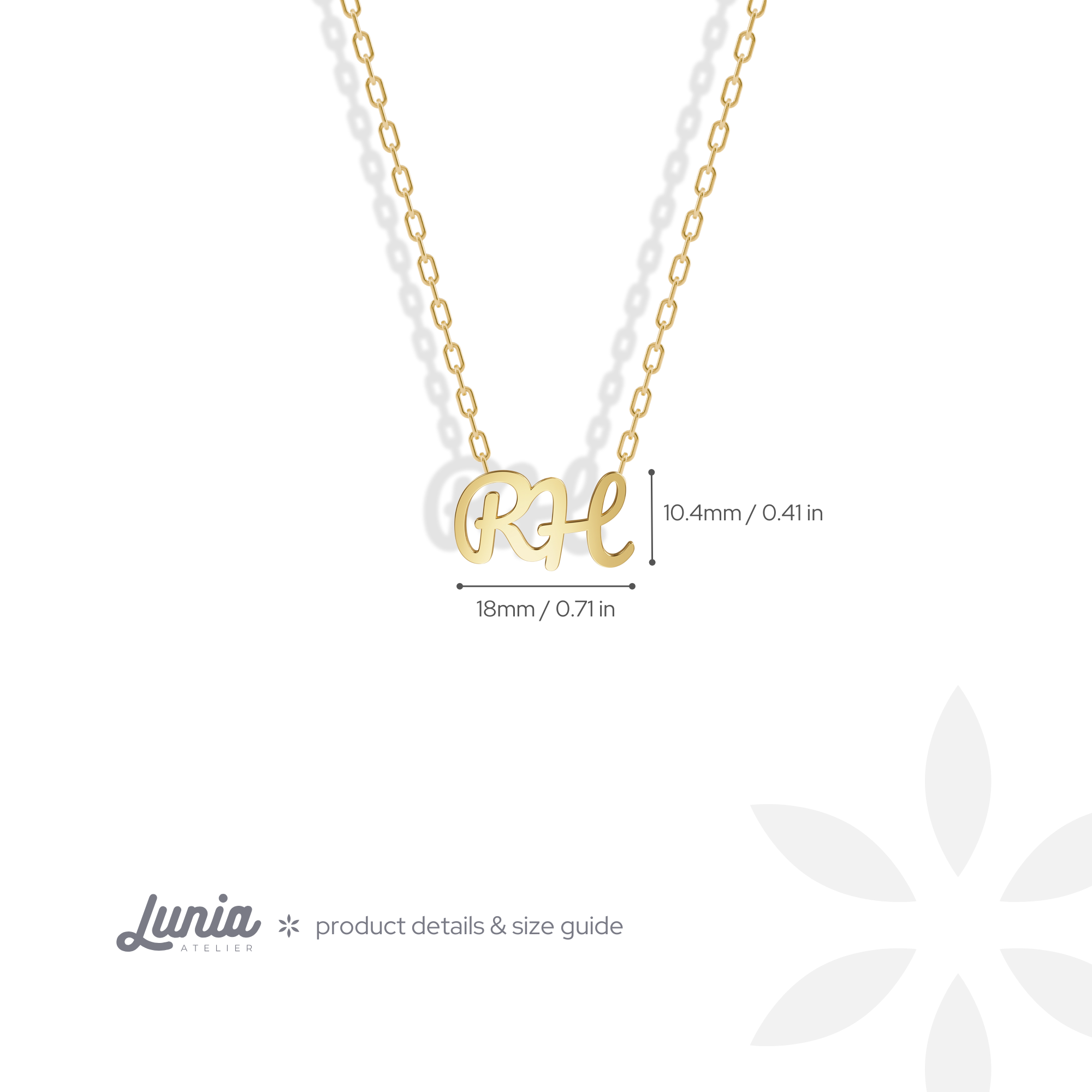 Personalized Two Letter Custom Necklace 14K Gold / Silver
