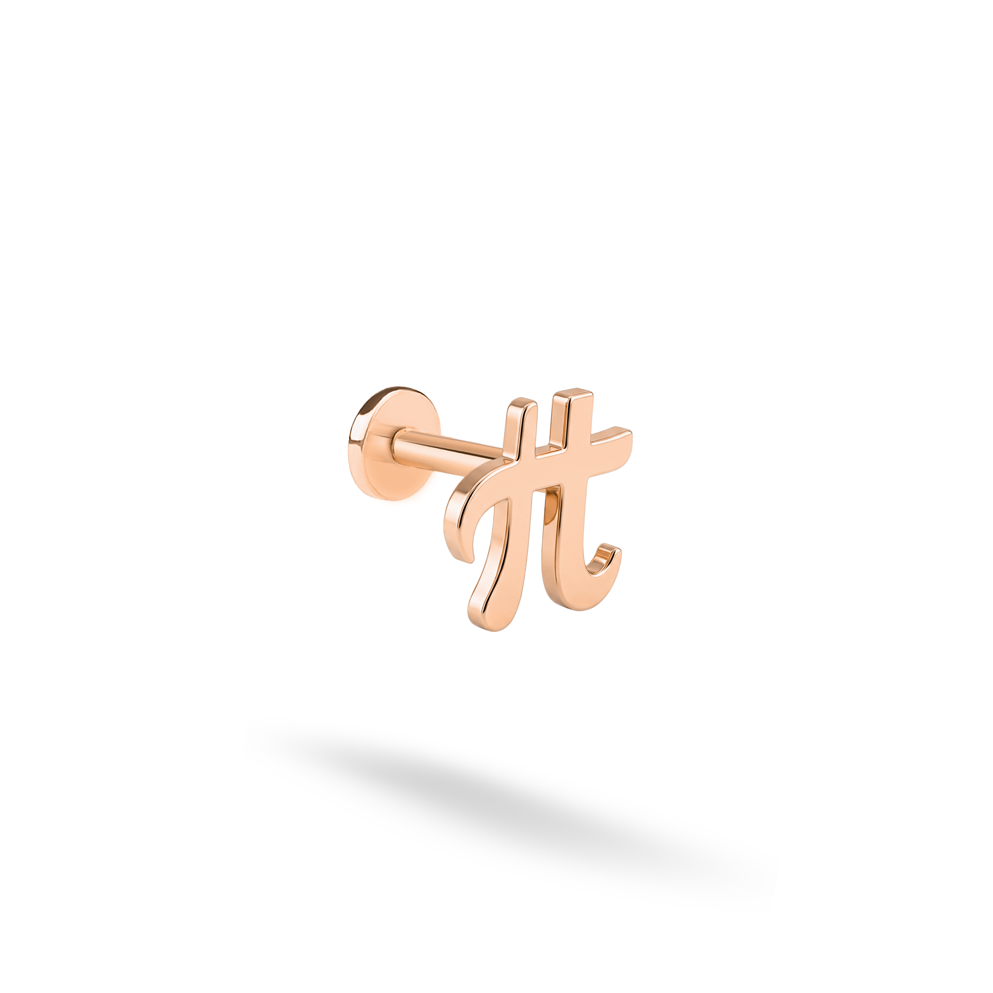 Pi Symbol Flatback Ear Piercing 14K Gold / Silver