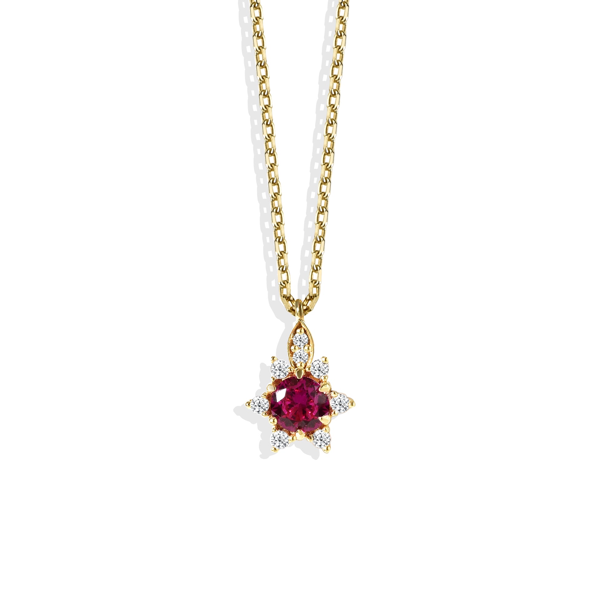 Rose Glow Diamond Necklace 14K Gold