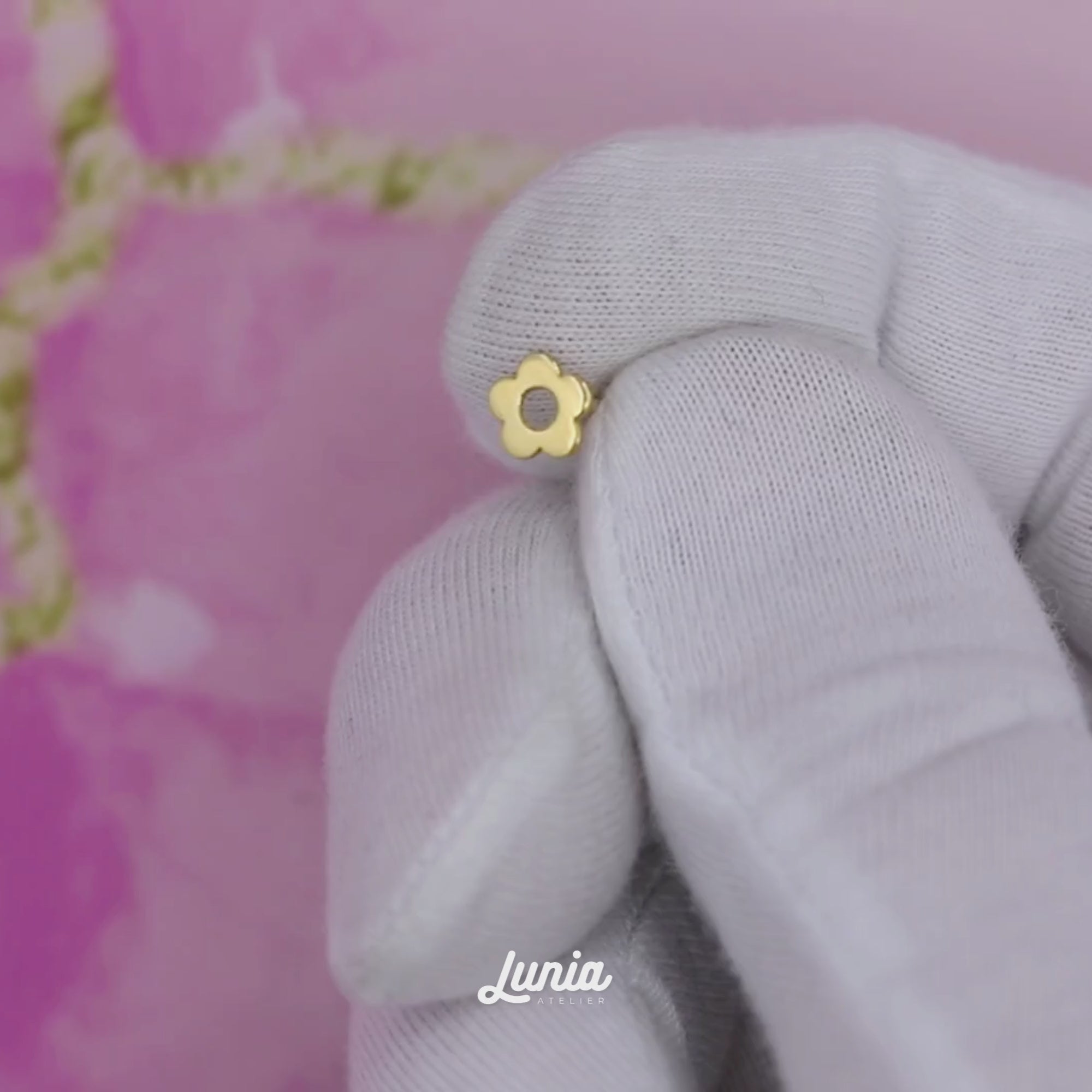 Flower Flatback Ear Piercing 14K Gold