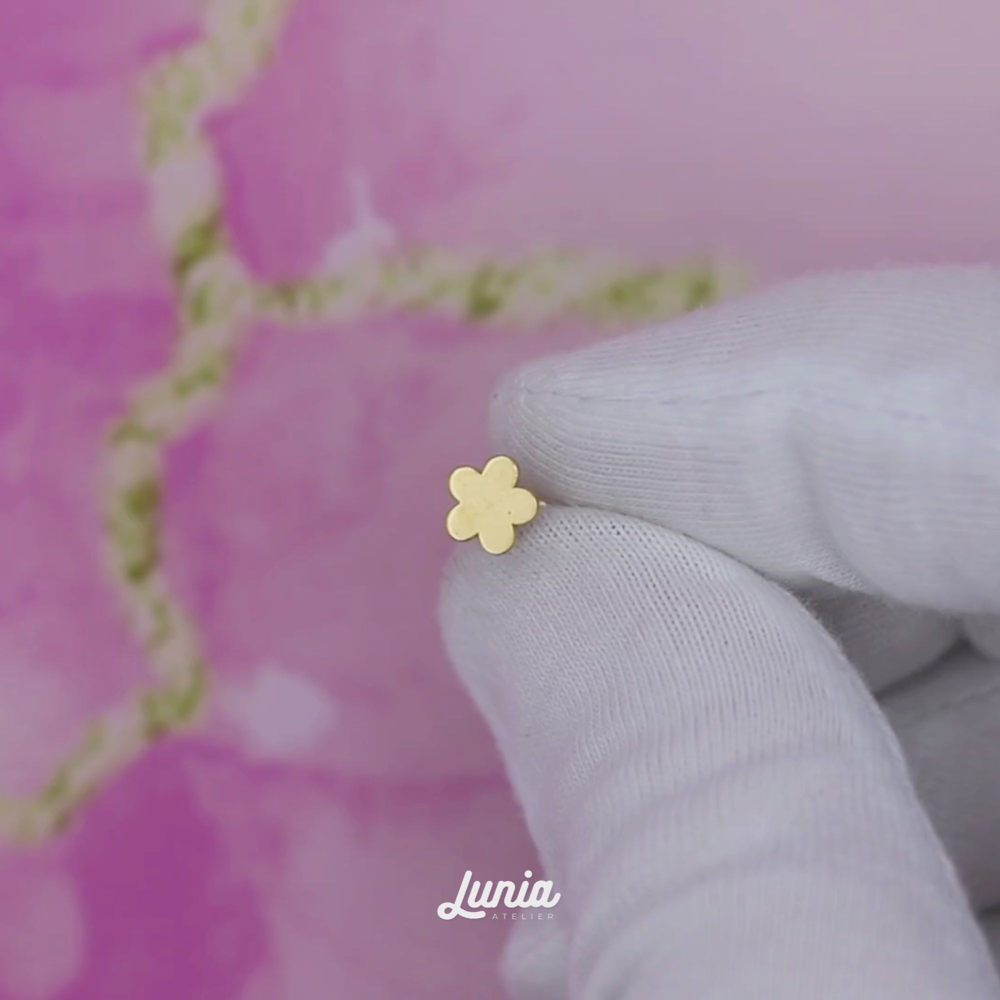 Flower Flatback Ear Piercing 14K Gold