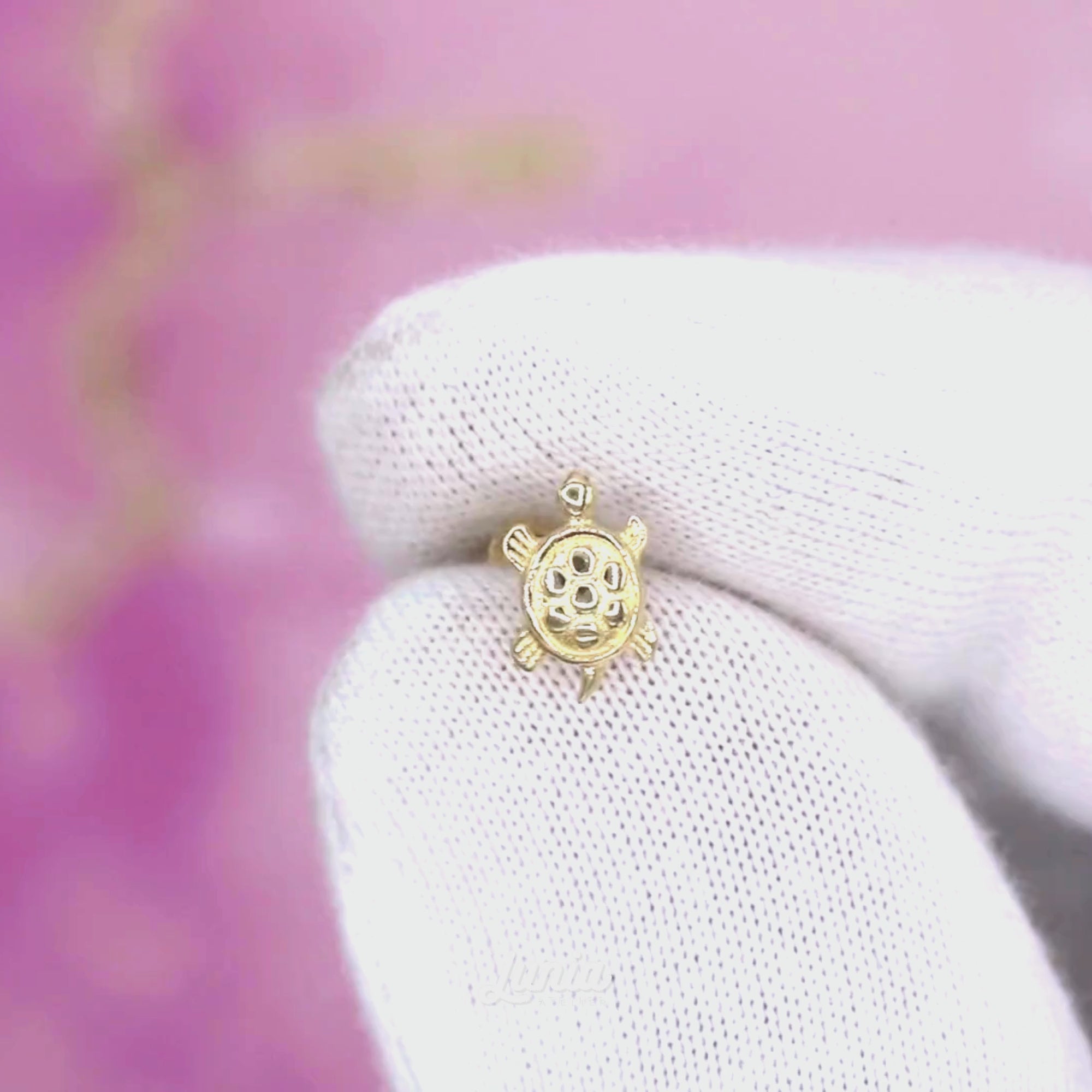 Turtle Flatback Ear Piercing 14K Gold