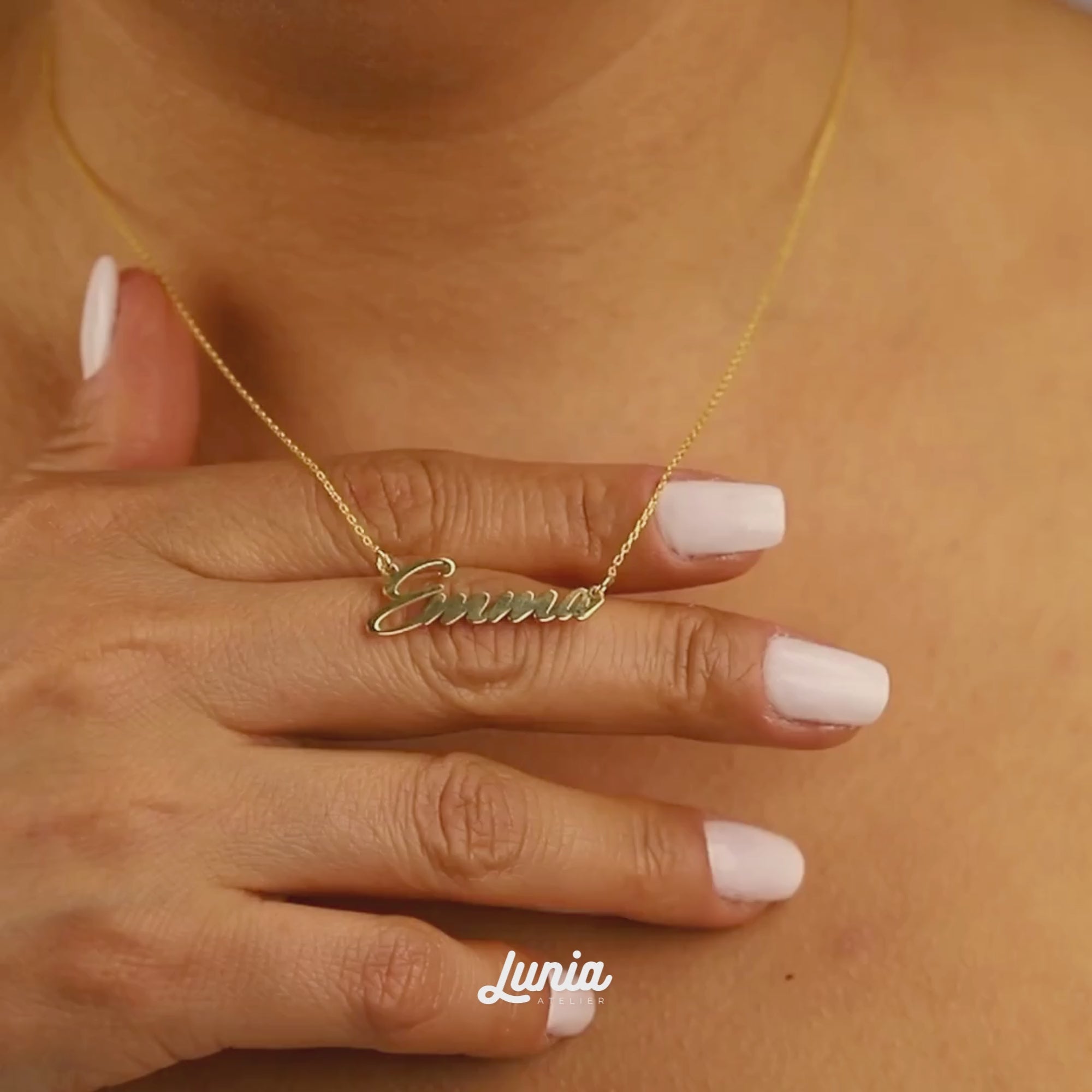 Signature Personalized Custom Name Necklace 14K Gold