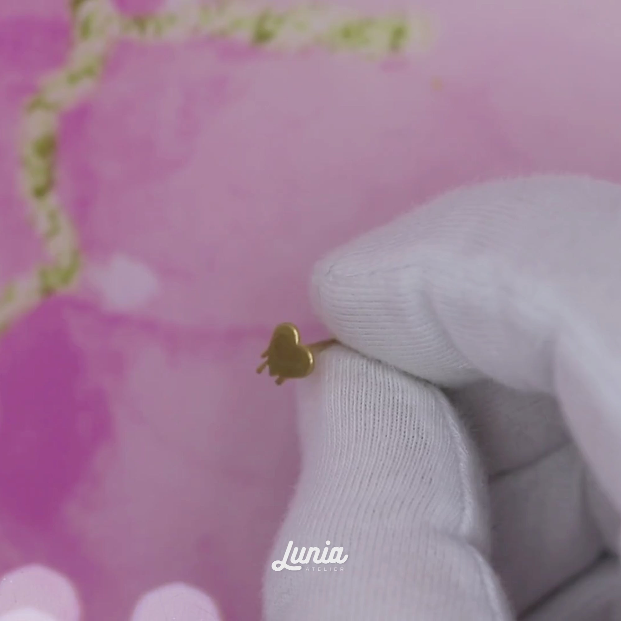 Melted initial Custom Flatback Ear Piercing 14K Gold