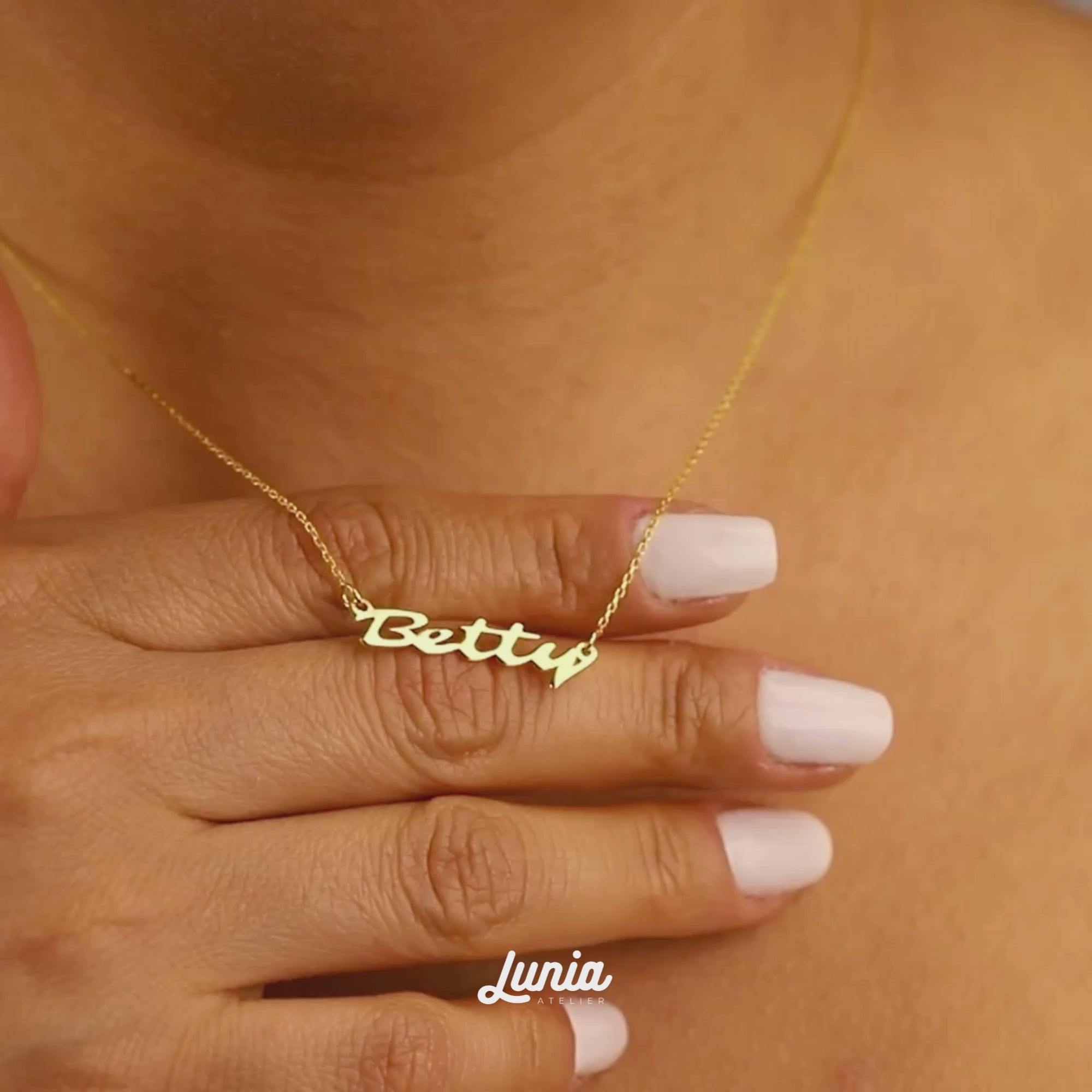 Elegant Personalized Name Custom Necklace 14K Gold