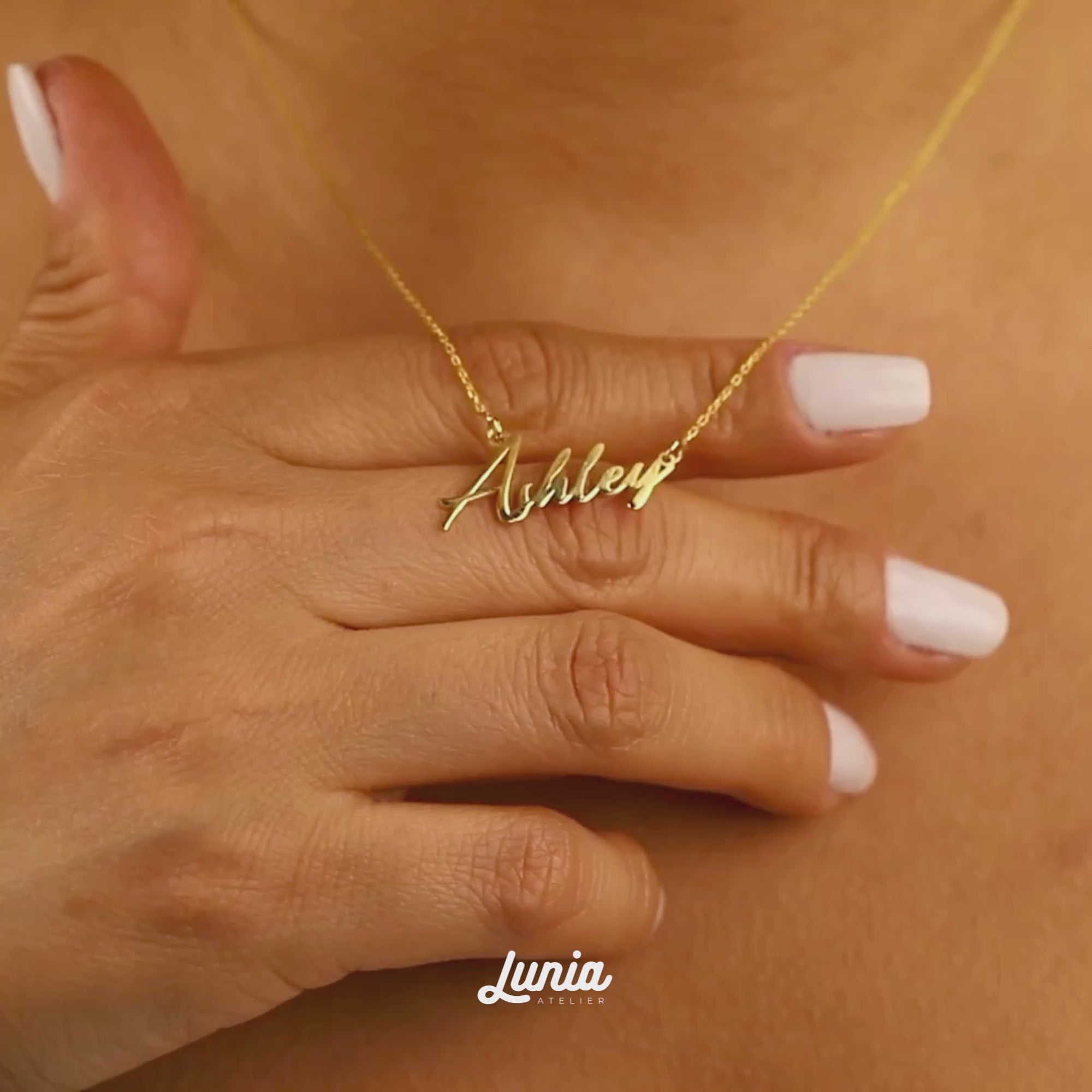 Personalized Script Name Custom Necklace 14K Gold