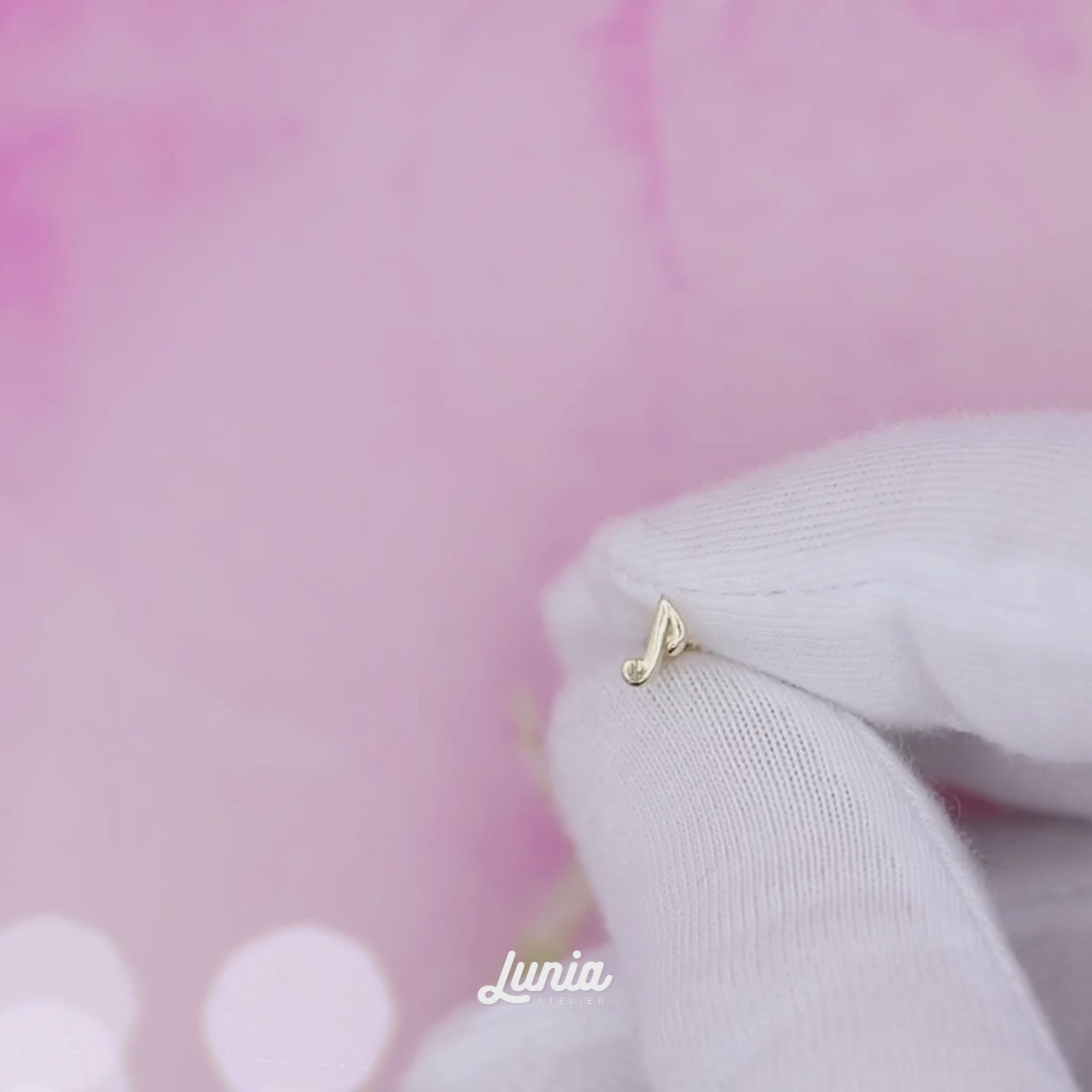 Music Note Flatback Ear Piercing 14K Gold