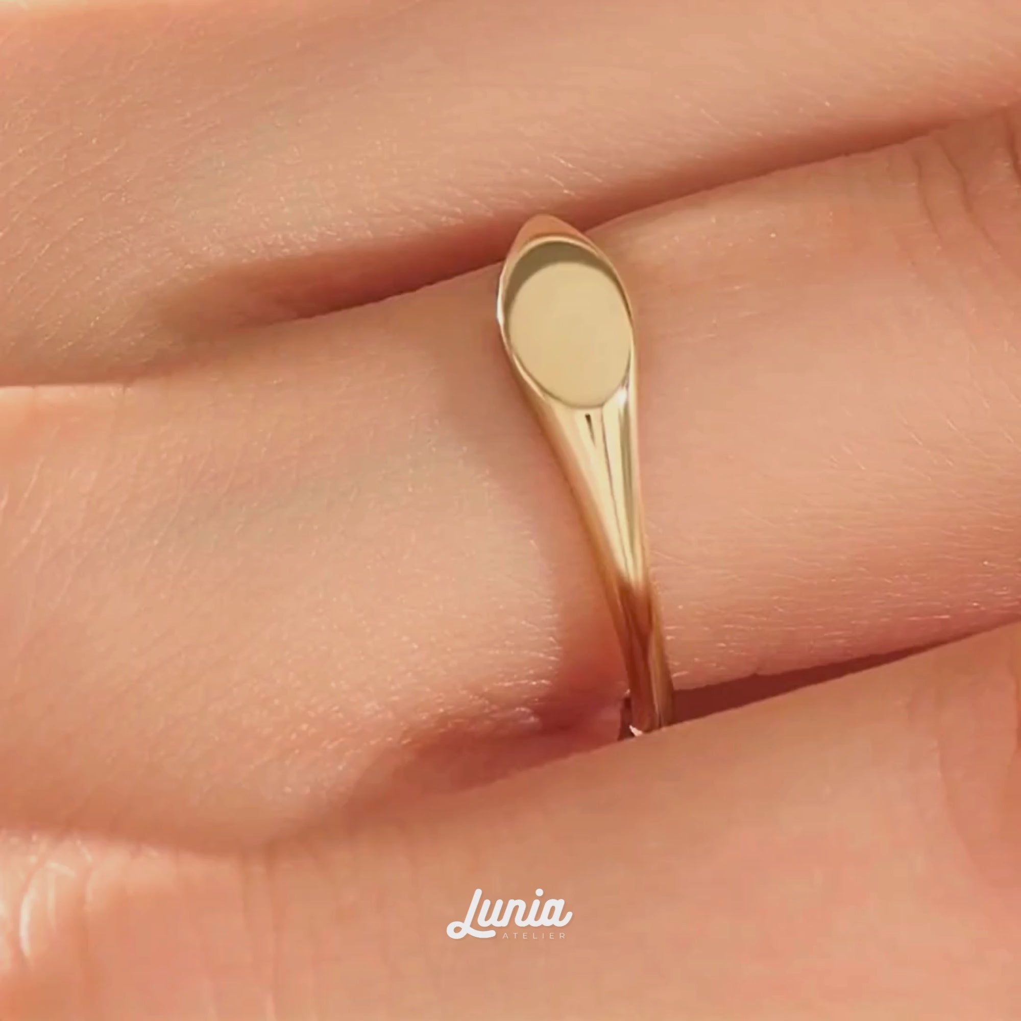 Oval Stone Letter Design CZ Custom Ring 14K Gold