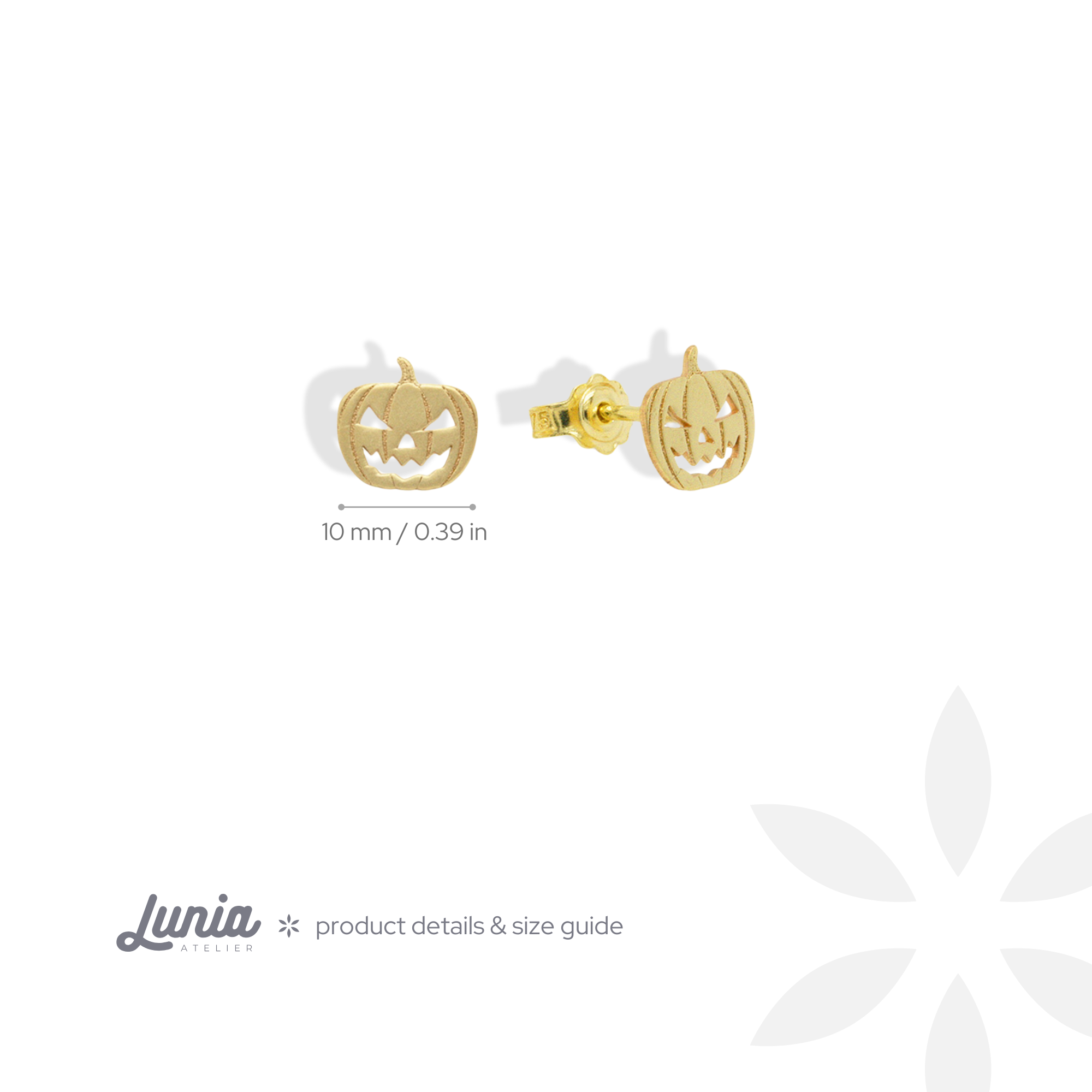 Pumpkin Halloween Earrings 14K Gold / Silver