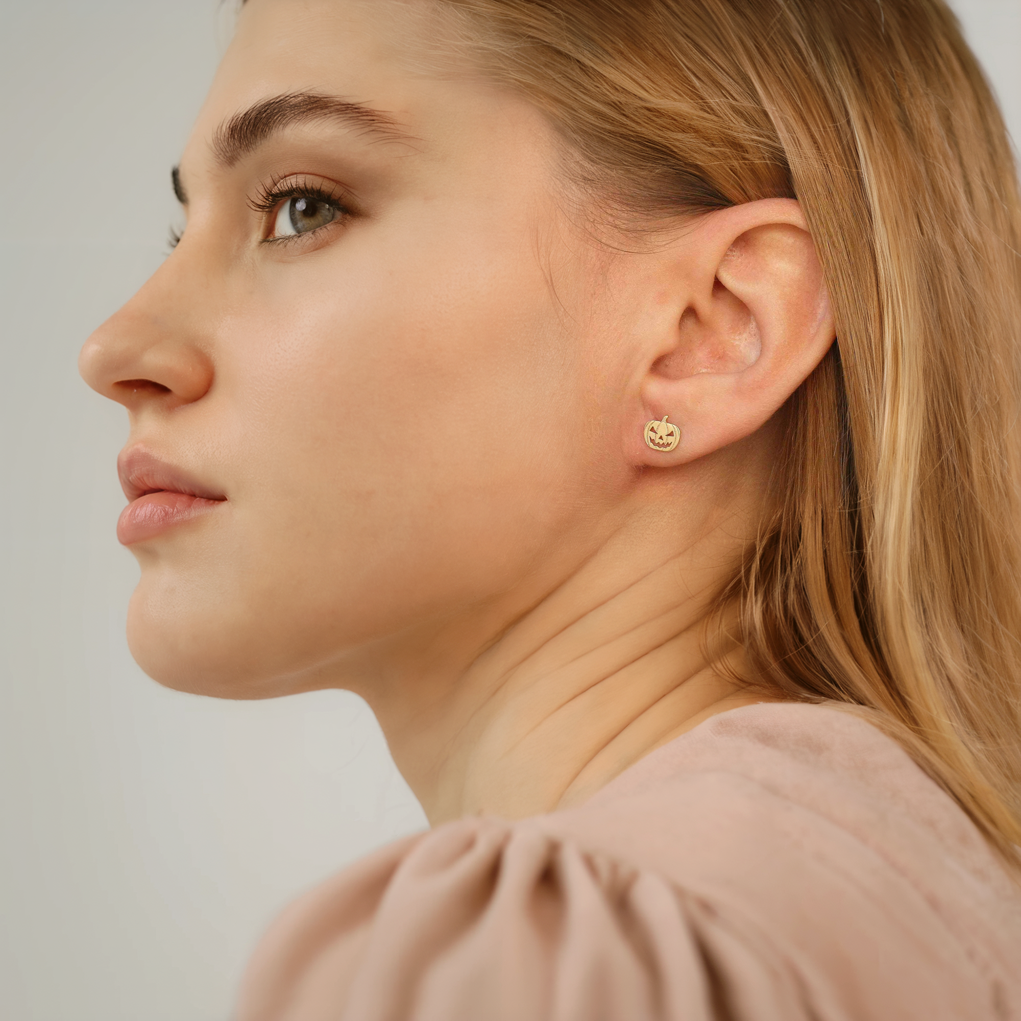 Festive Pumpkin Halloween Earrings in 14K Gold – Nickel Free Seasonal Jewelry