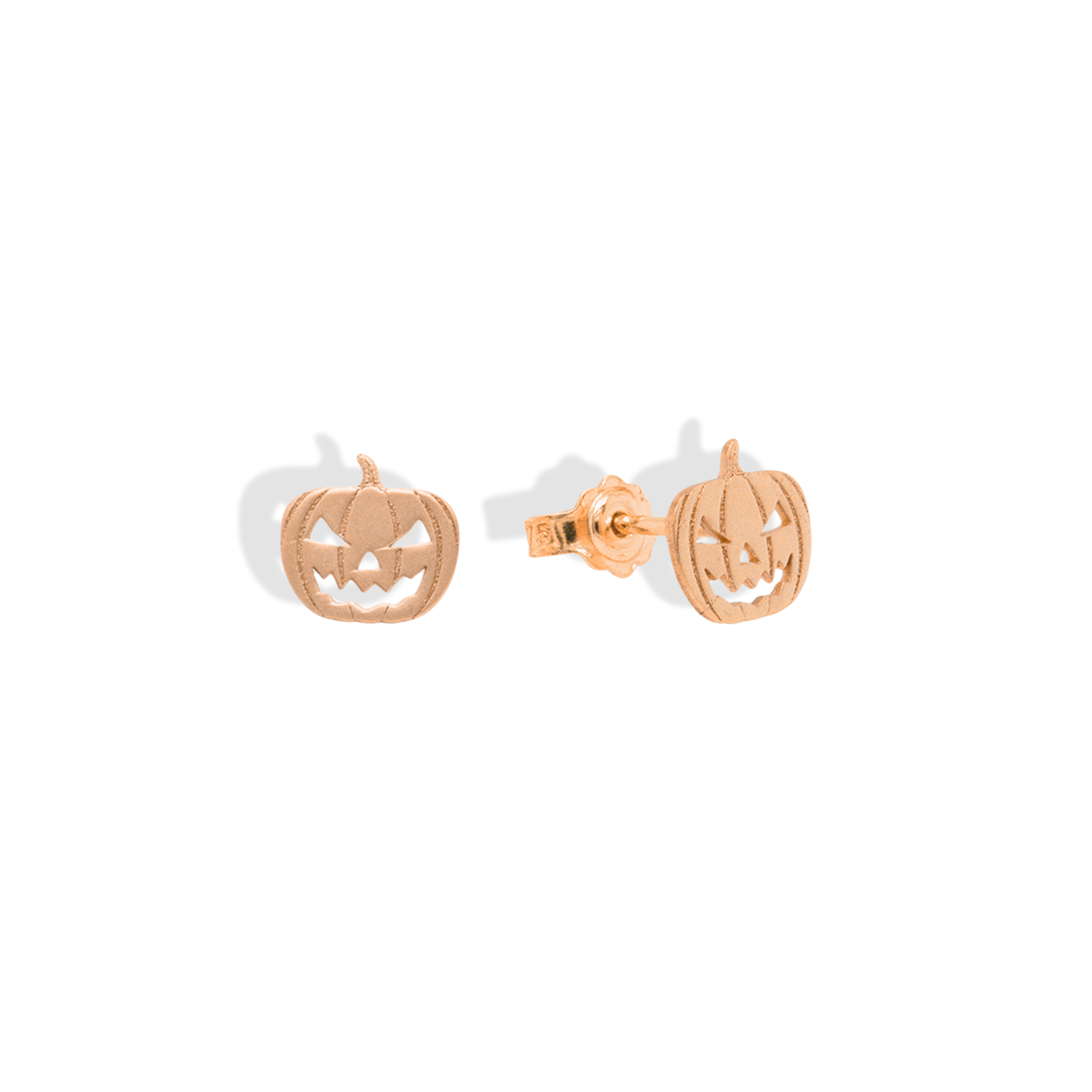 Pumpkin Halloween Stud Earrings 14K Gold / Silver