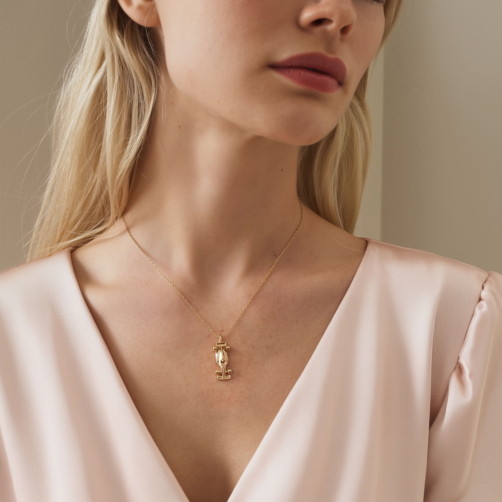 Racing Car Diecast Model Car Necklace 14K Gold / Silver