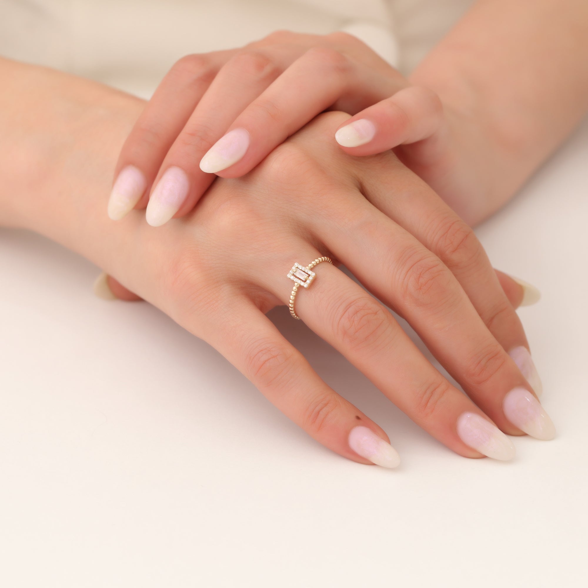 Rectangle Diamond Ring 14K Gold