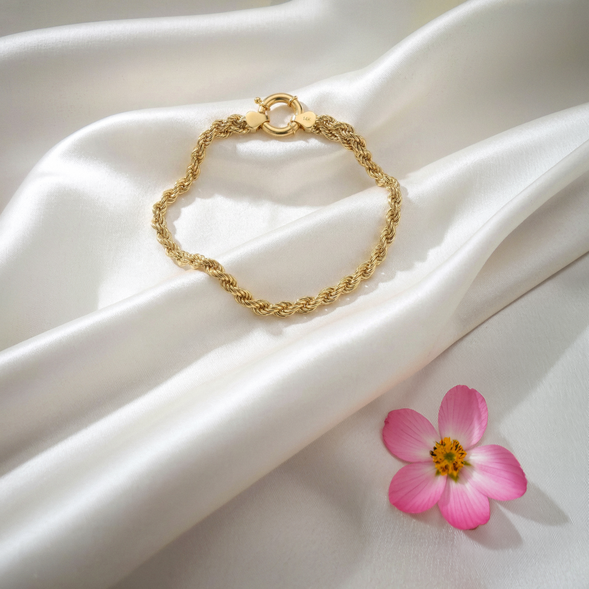 Rope Chain Bracelet 14K Gold