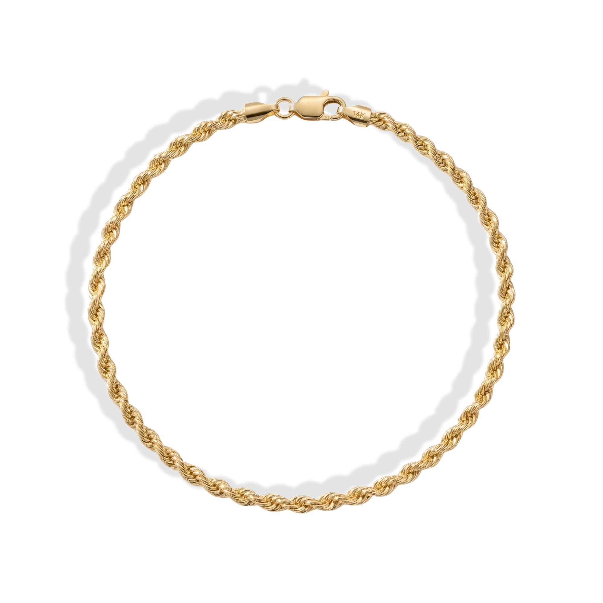 Rope Twist Chain Bracelet 14K Gold