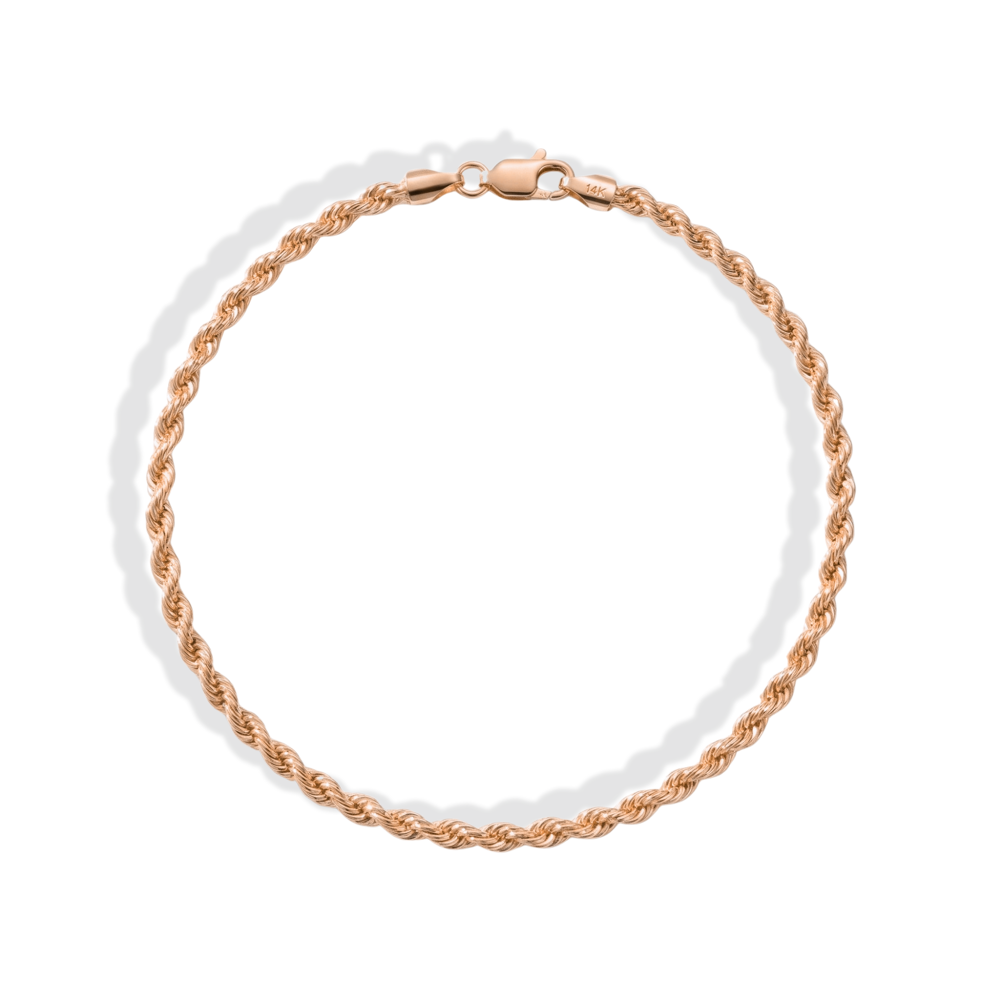 Rope Twist Chain Bracelet 14K Gold