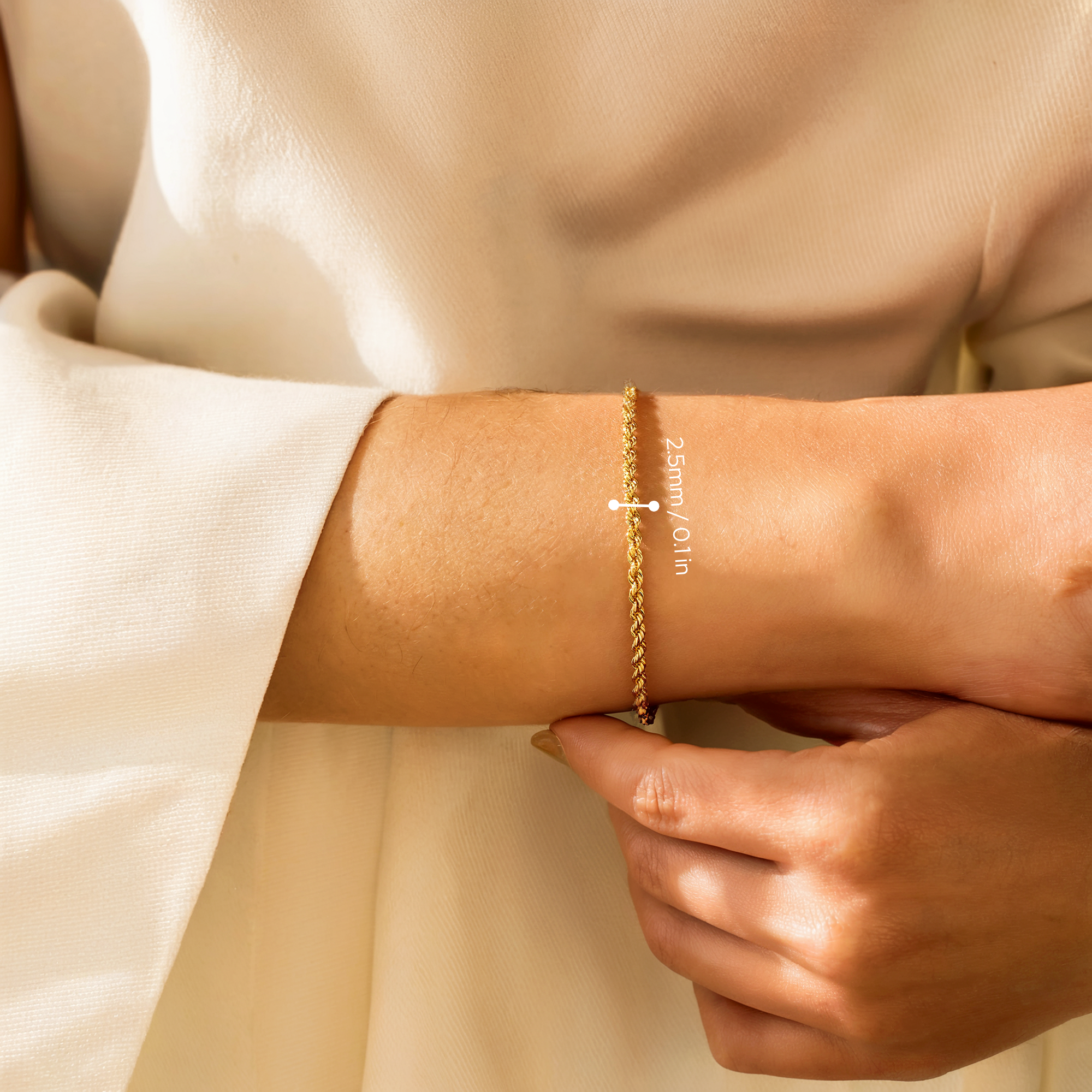 Rope Twist Chain Bracelet 14K Gold