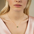 14K Gold Custom Round Birthstone Solitaire Necklace
