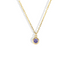 14K Gold Birthstone Gemstone Necklace with Round Frame