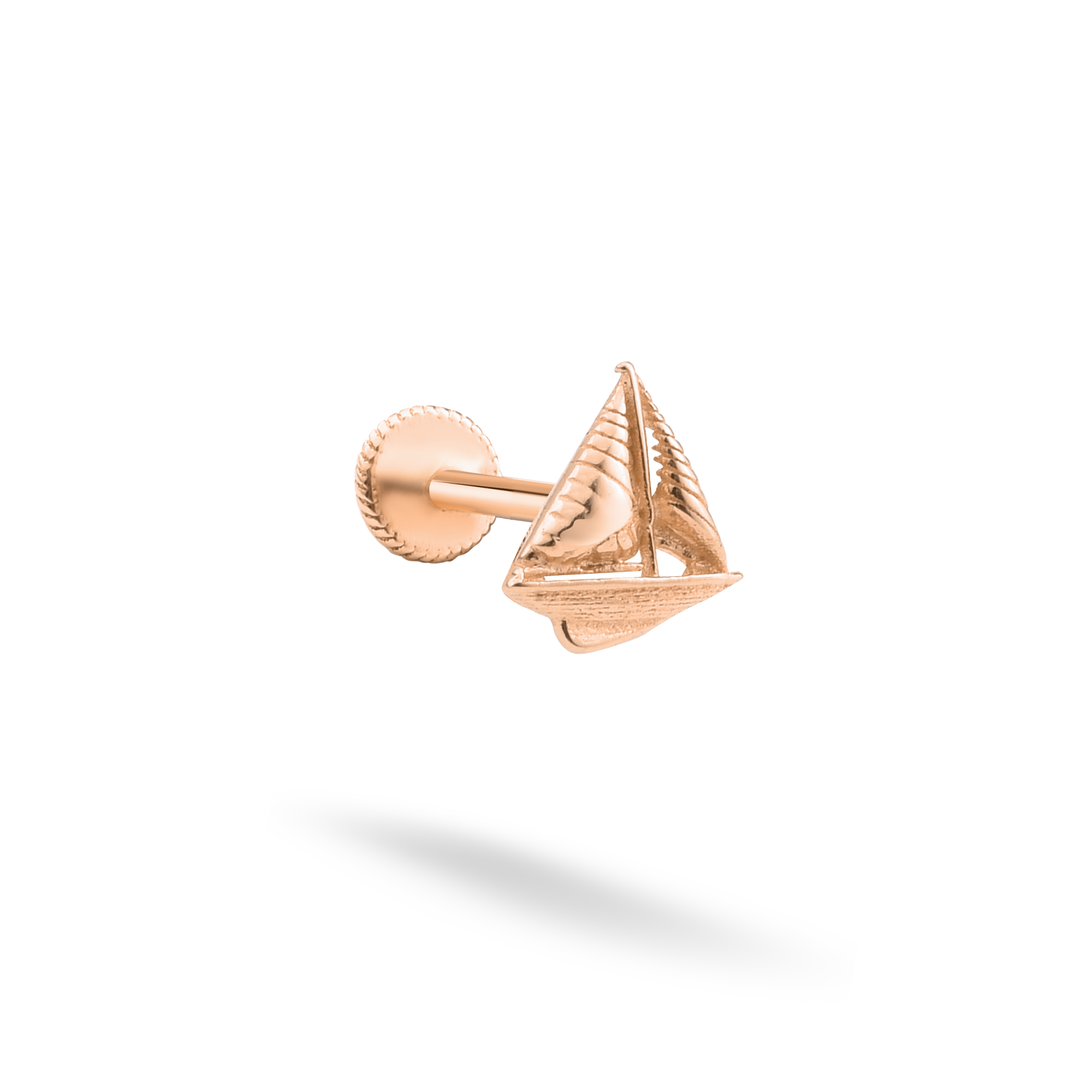 Sailboat Flatback Ear Piercing 14K Gold
