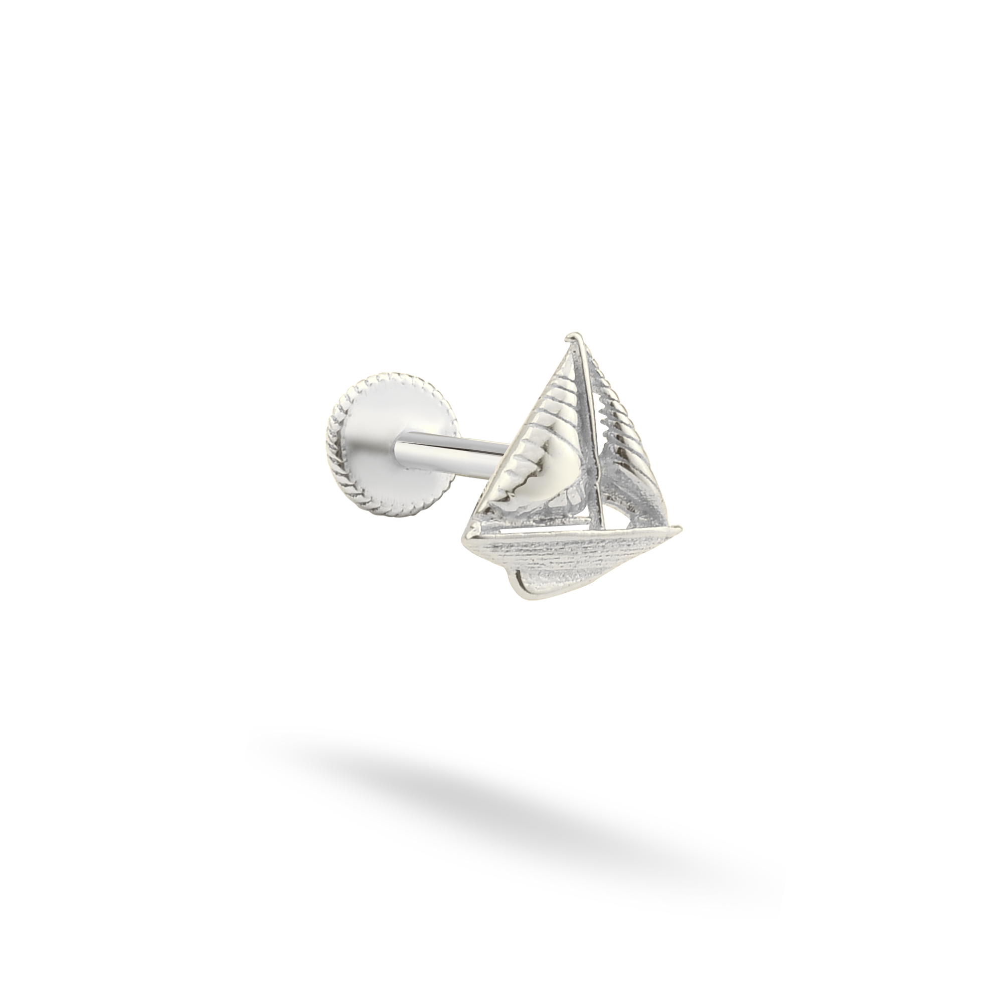 Sailboat Flatback Ear Piercing 14K Gold
