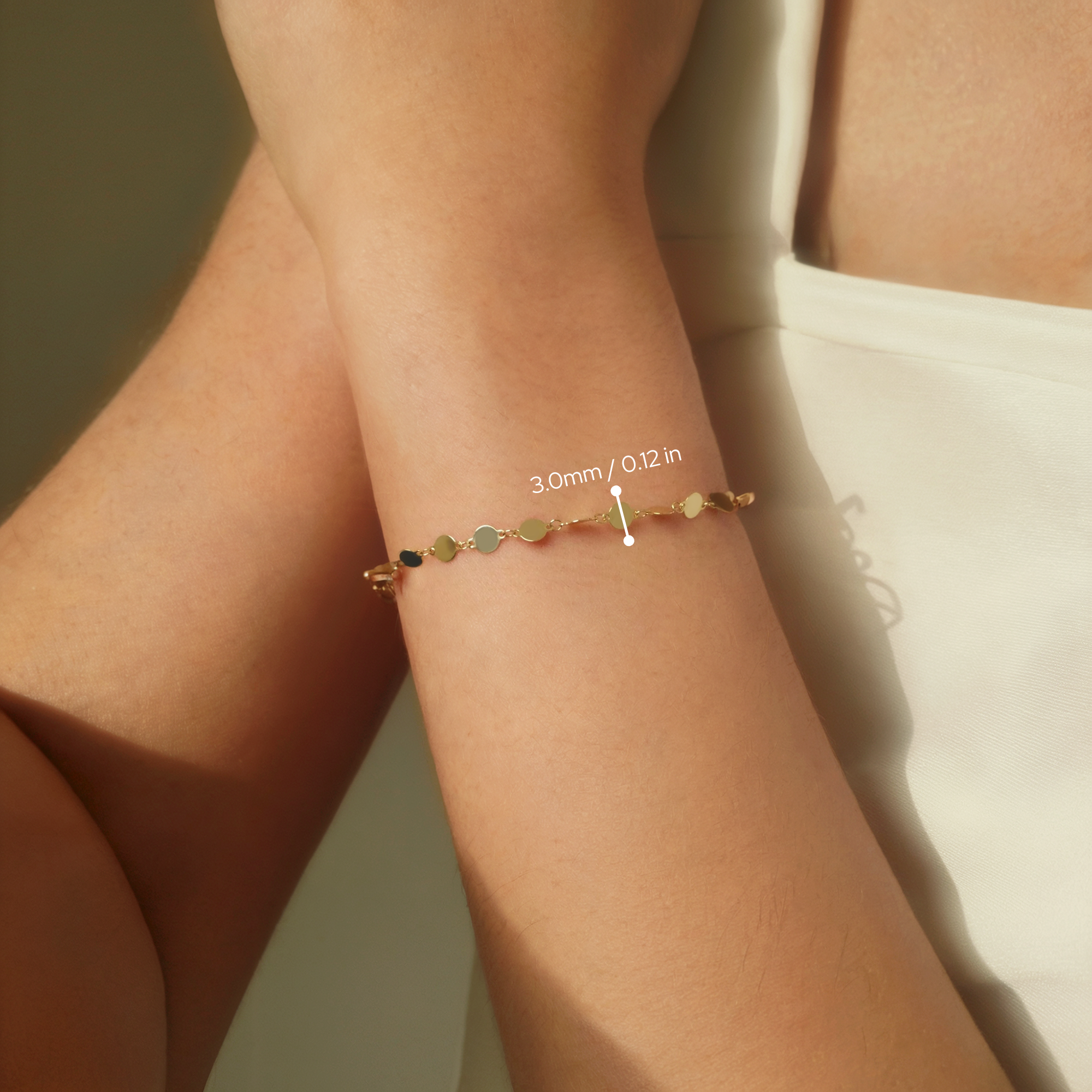 Sequined Mirror Chain Bracelet 14K Gold