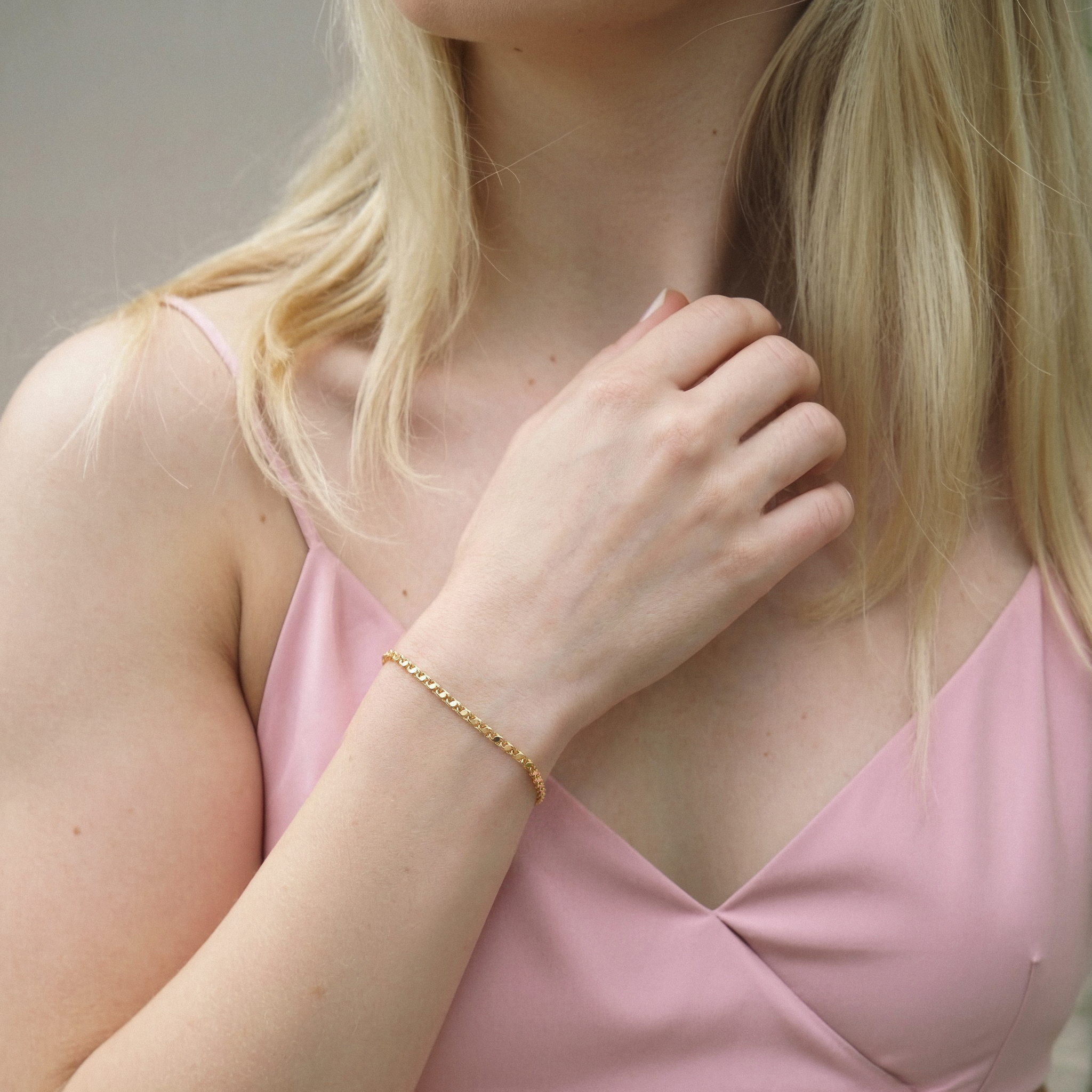 Sequined Mirror Sparkle Bracelet 14K Gold