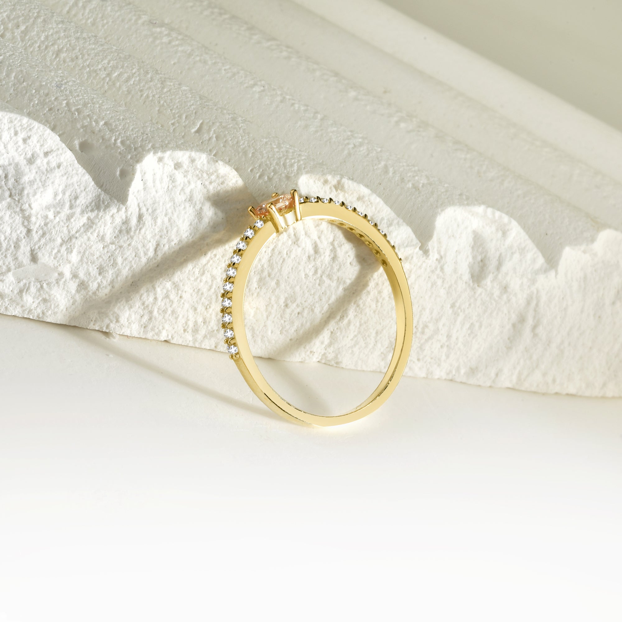 Serial Yellow Diamond Ring 14K Gold