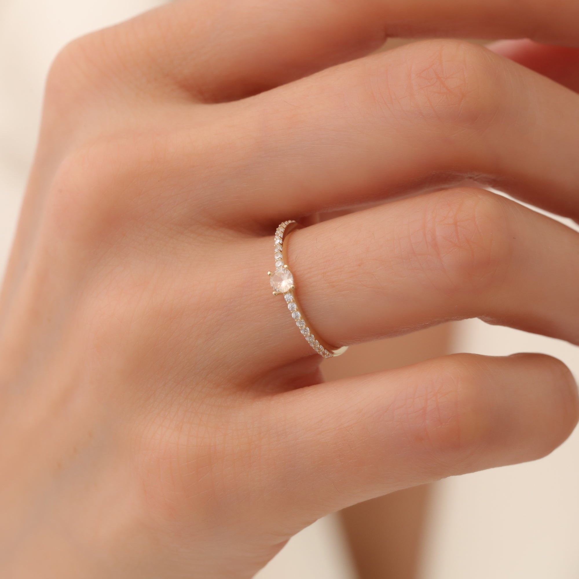 Serial Yellow Diamond Ring 14K Gold