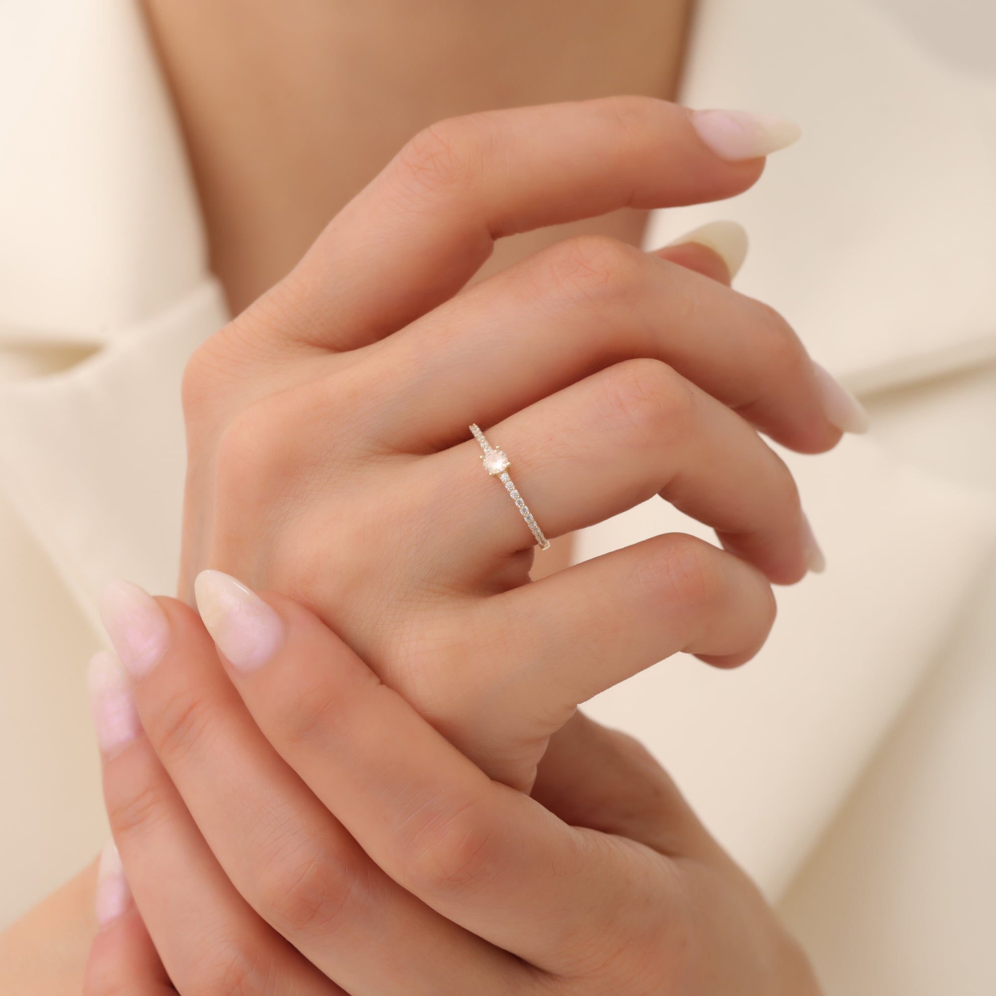 14K Gold Yellow Diamond Serial Ring