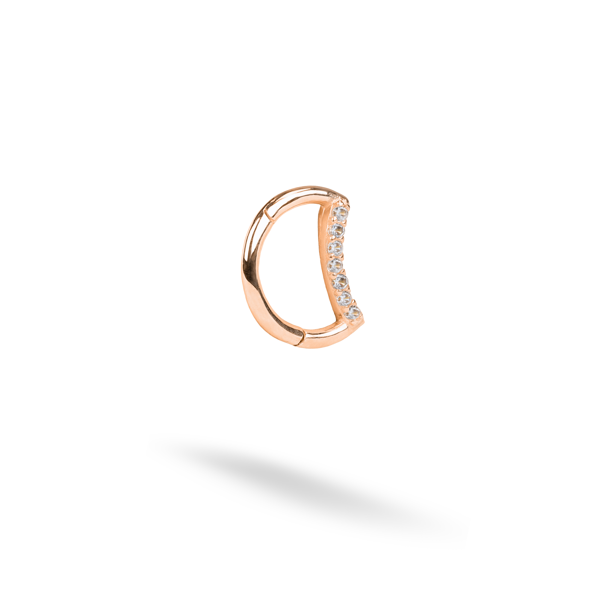 Seven Stones Hoop Ear Piercing 14K Gold