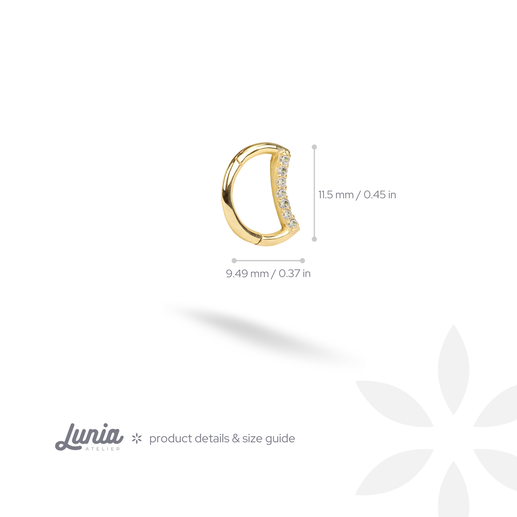 Seven Stones Hoop Ear Piercing 14K Gold