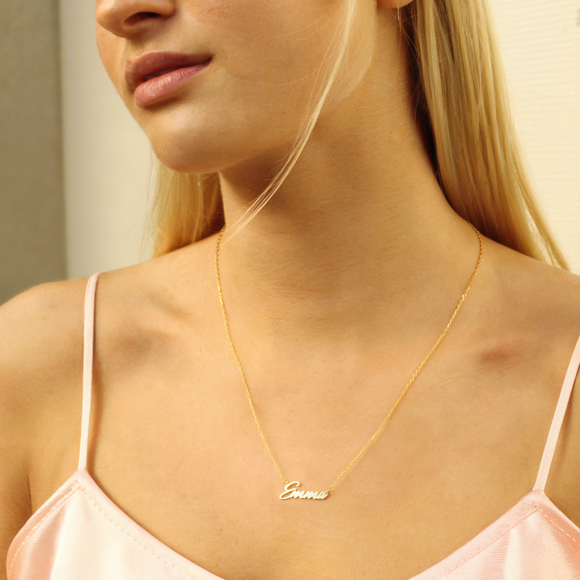 Signature Personalized Custom Name Necklace 14K Gold