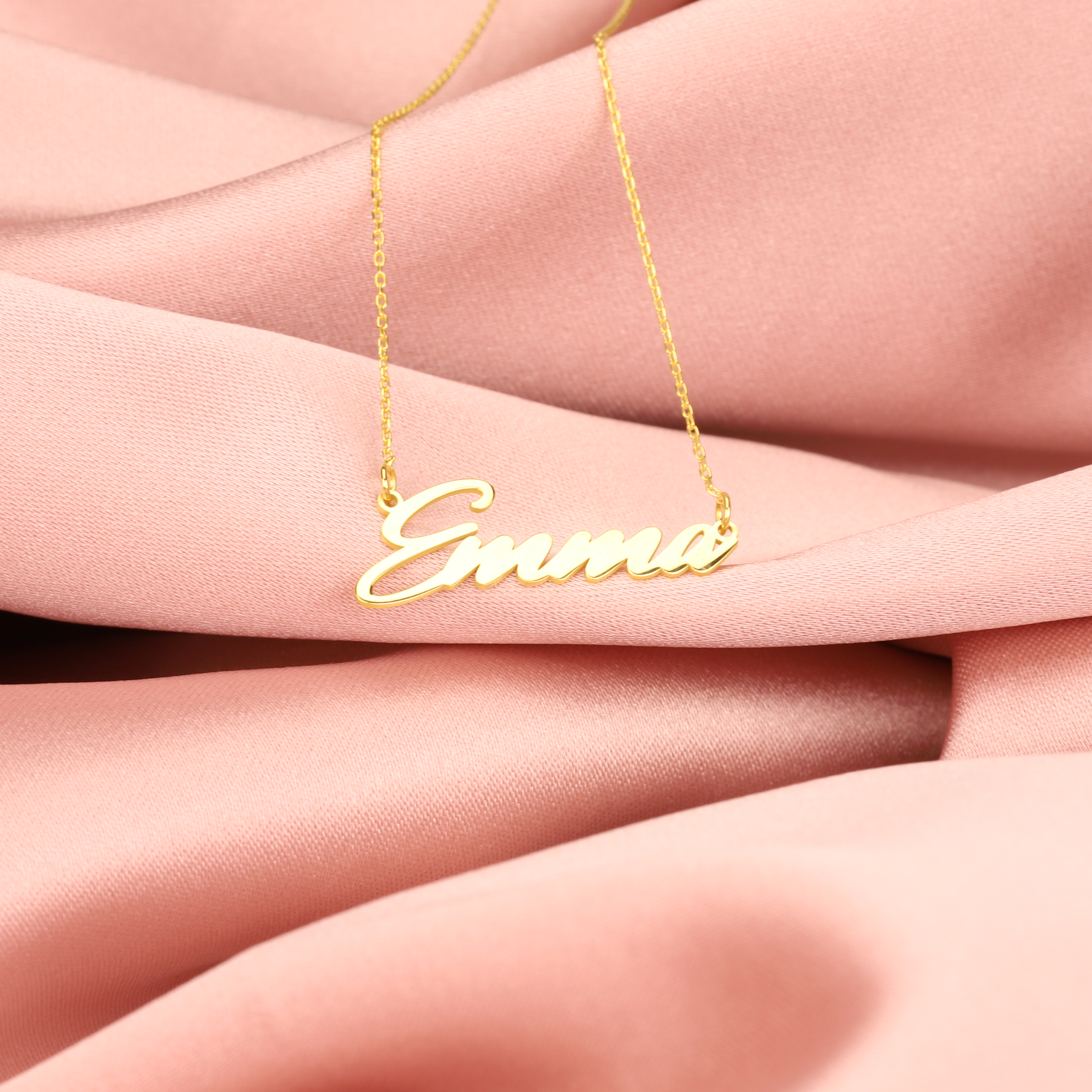 Signature Personalized Custom Name Necklace 14K Gold