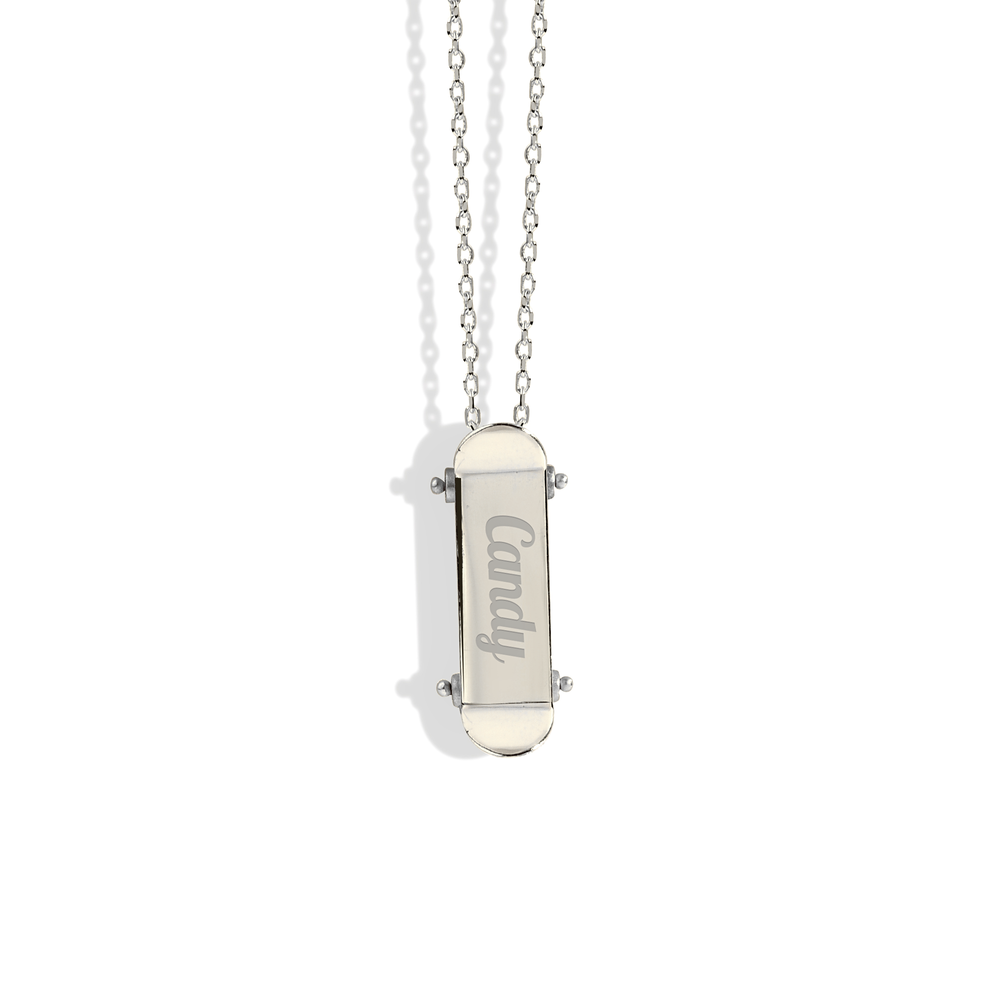 Skateboard Personalized Name Custom Necklace 14K Gold