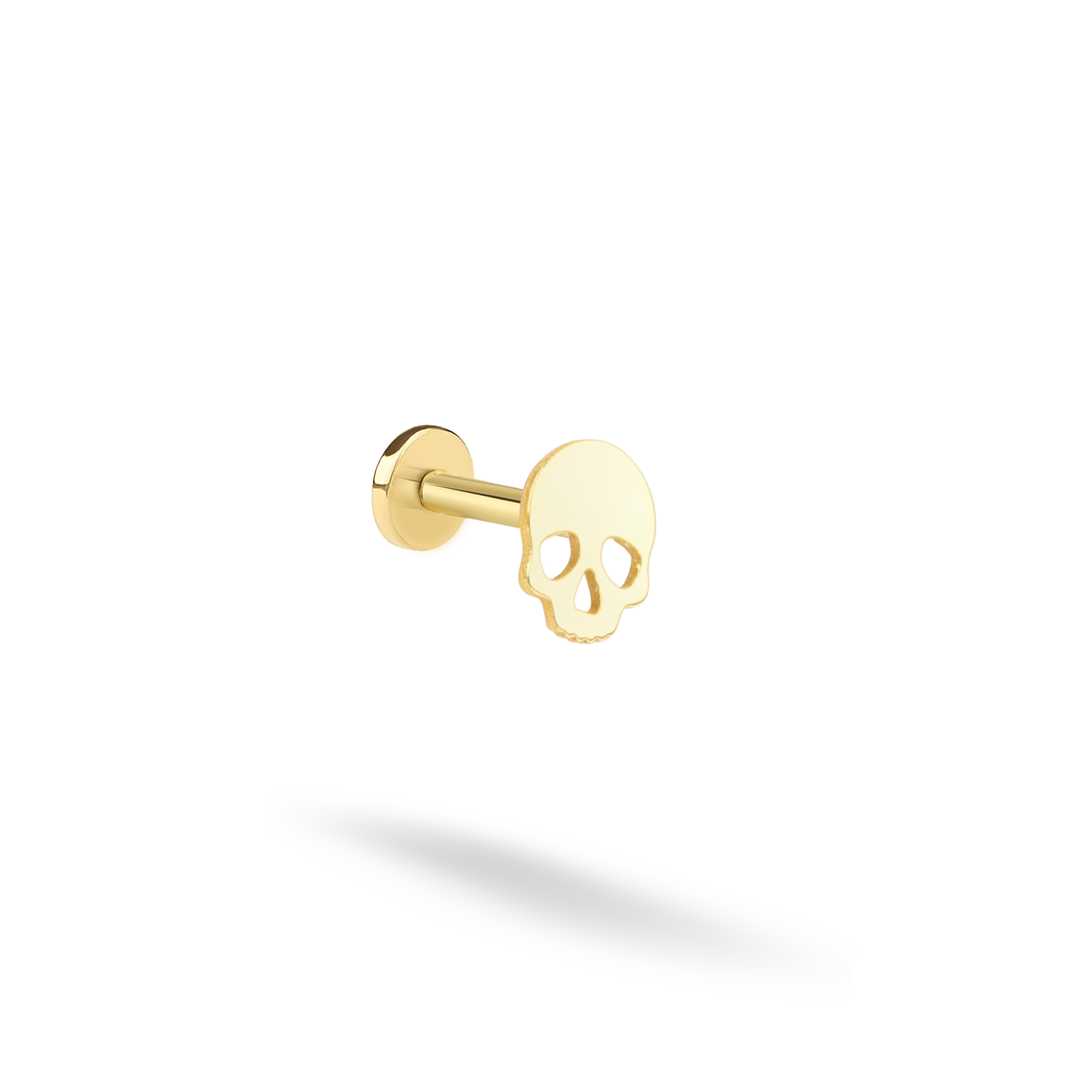 Skull Flatback Ear Piercing 14K Gold