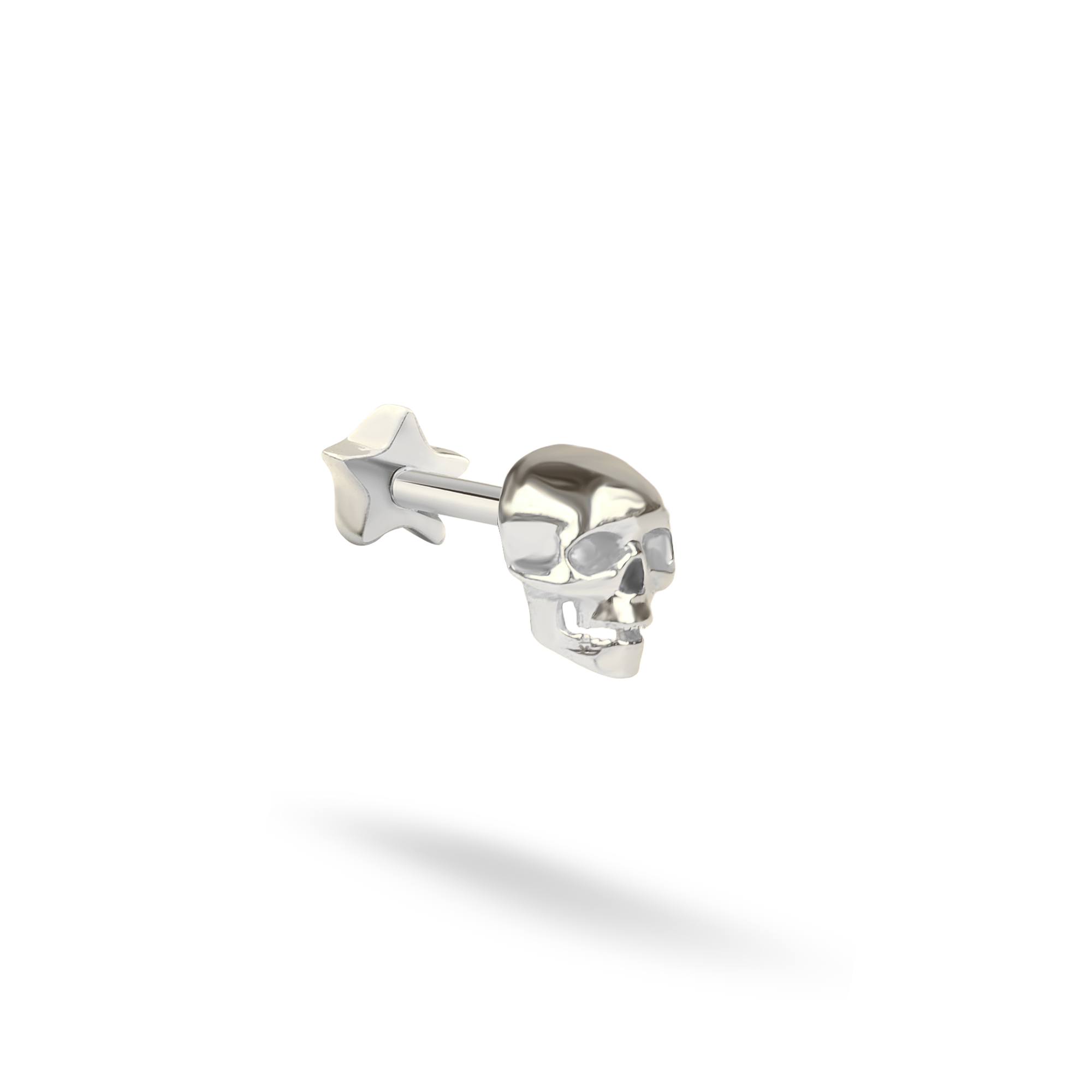 Skull Flatback Ear Piercing 14K Gold
