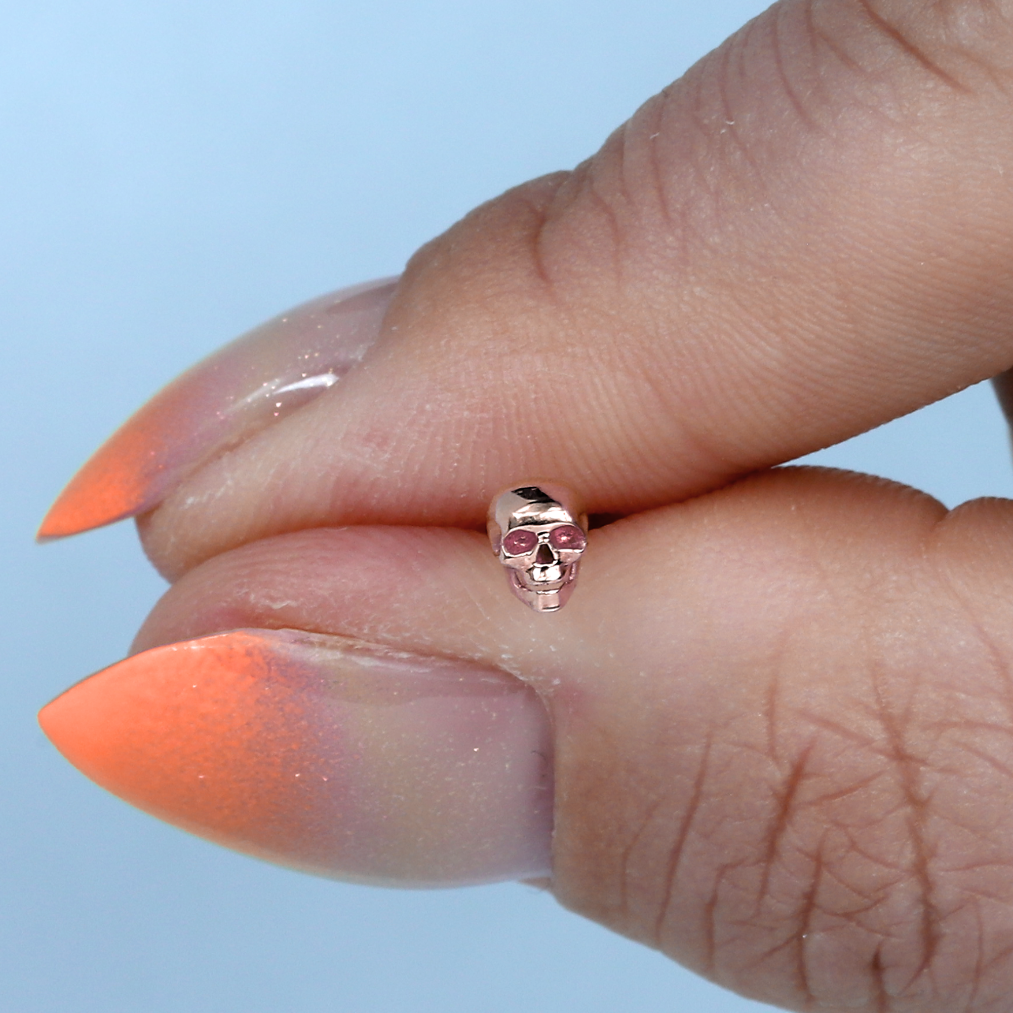 Skull Flatback Ear Piercing 14K Gold