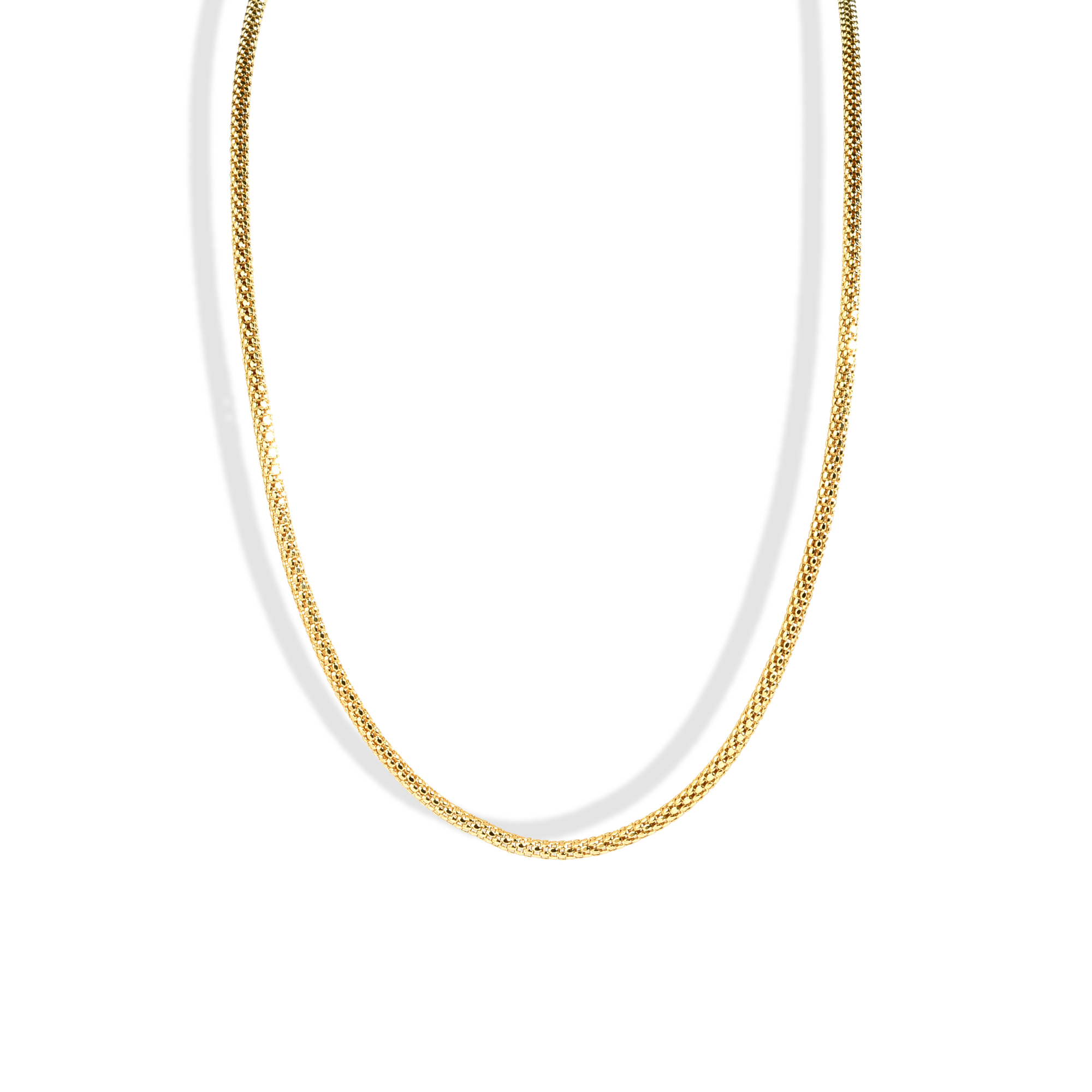 Wicker Wrap Thin Chain Necklace 14K Gold