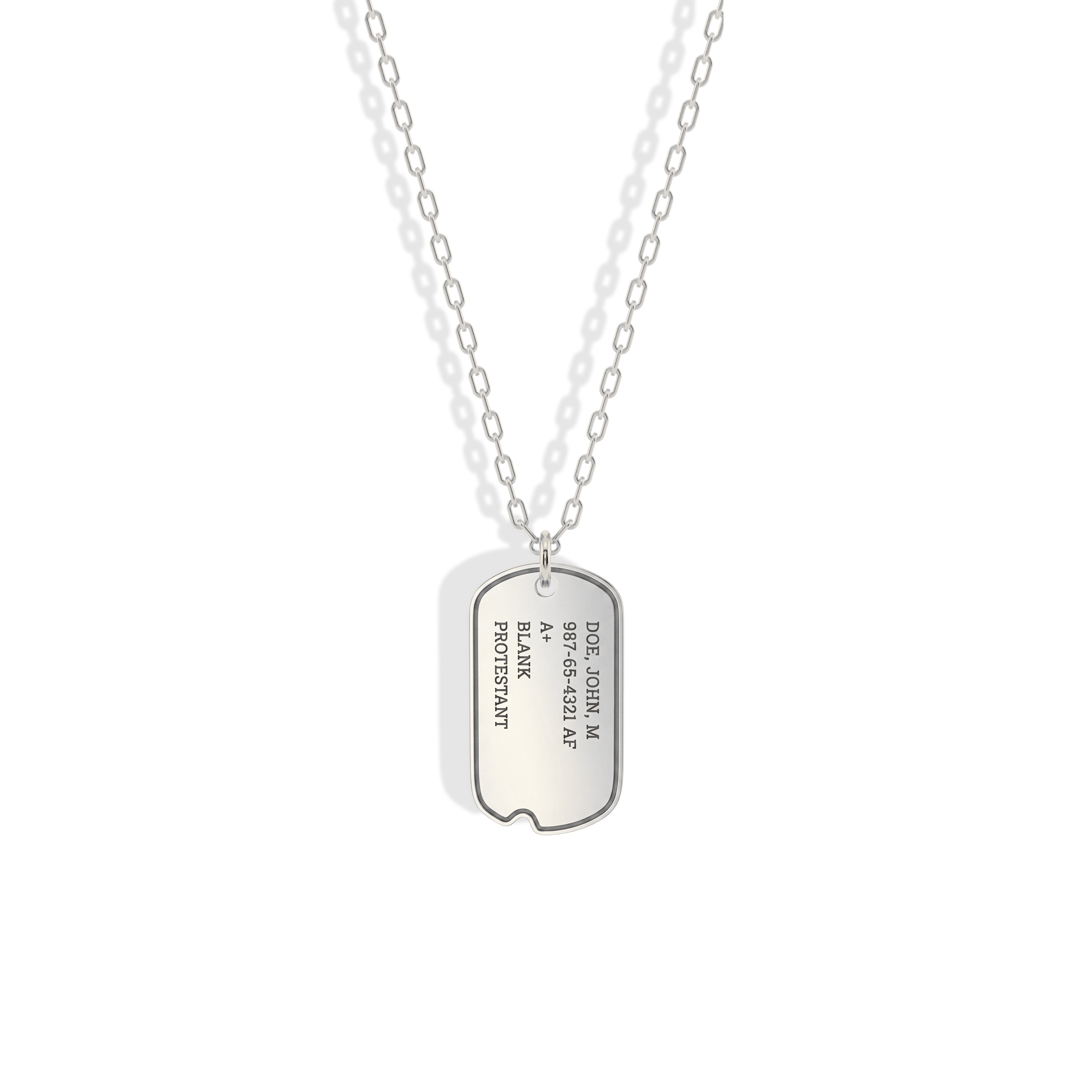Soldier Dog Tag Custom Necklace 14K Gold / Silver