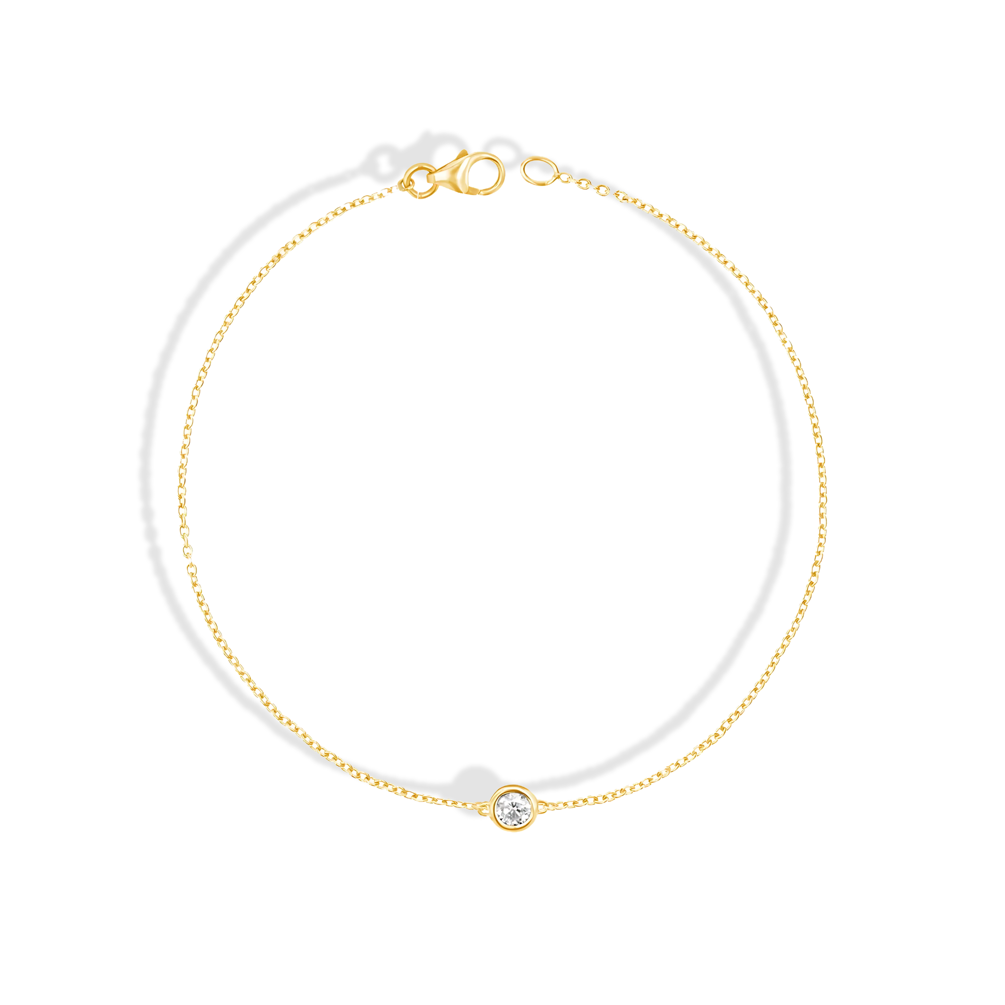 Solitaire Diamond Bracelet 14K Gold