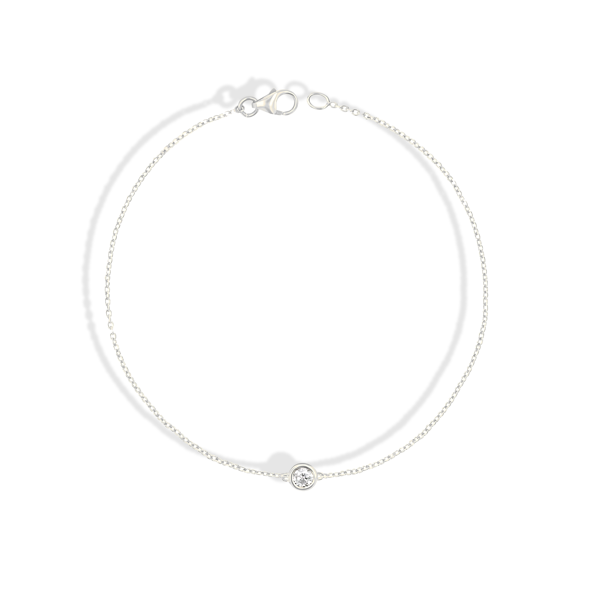 Solitaire Diamond Bracelet 14K Gold