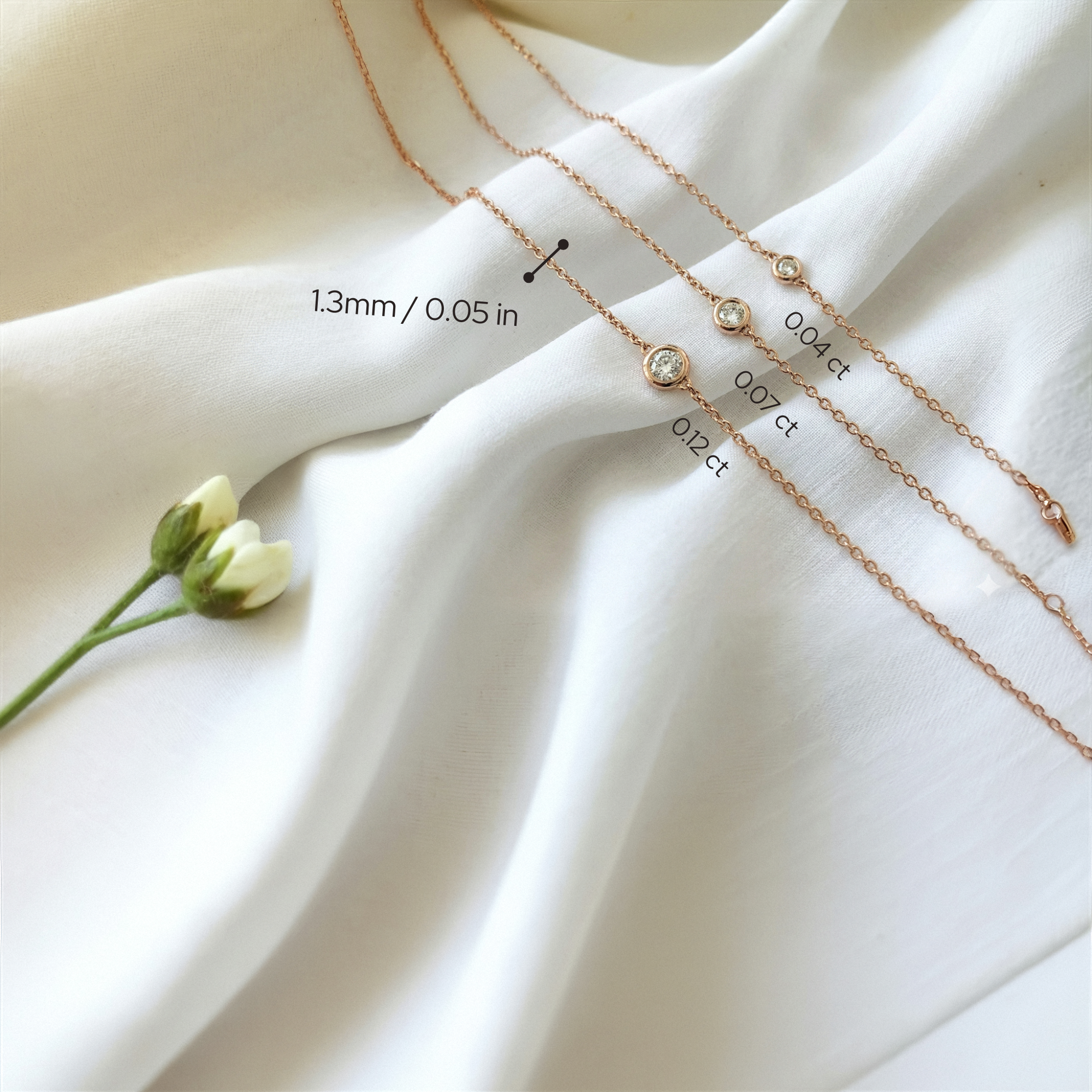 Solitaire Diamond Bracelet 14K Gold
