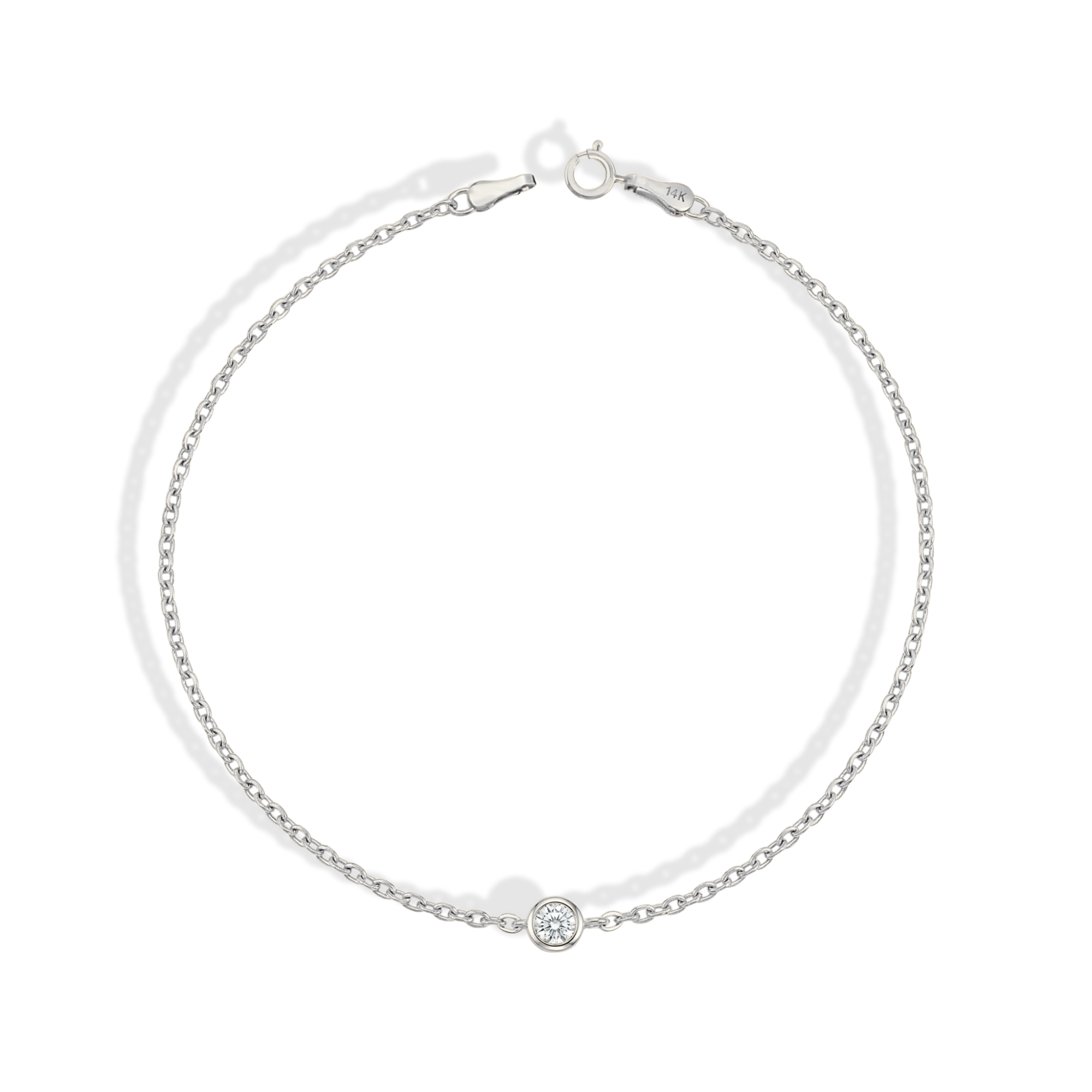 Solitaire Diamond Bracelet 14K Gold
