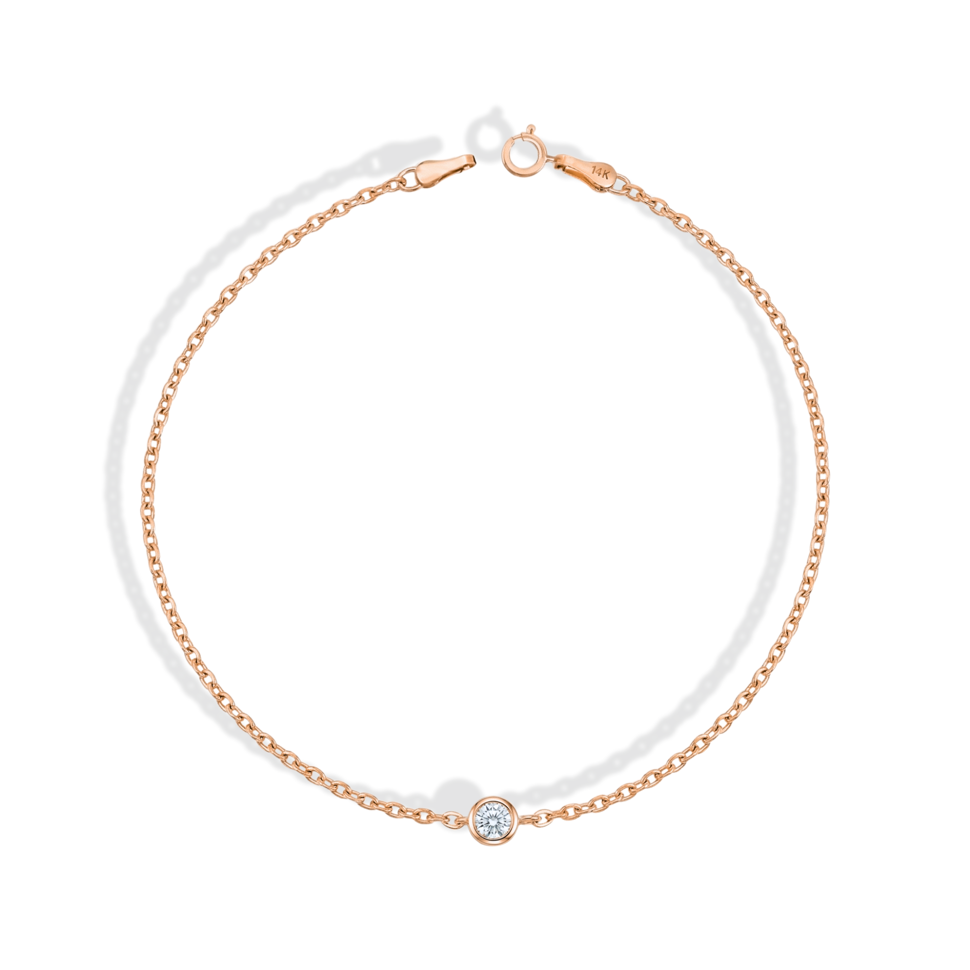 Solitaire Diamond Bracelet 14K Gold