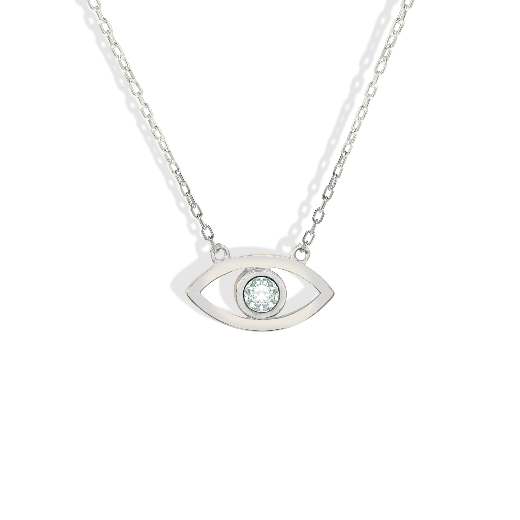 Solitaire Eye Evil Eye Necklace 14K Gold