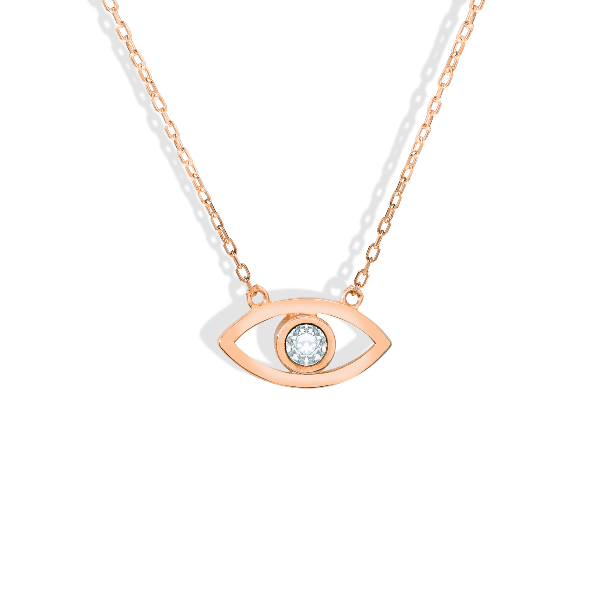 Solitaire Eye Evil Eye Necklace 14K Gold