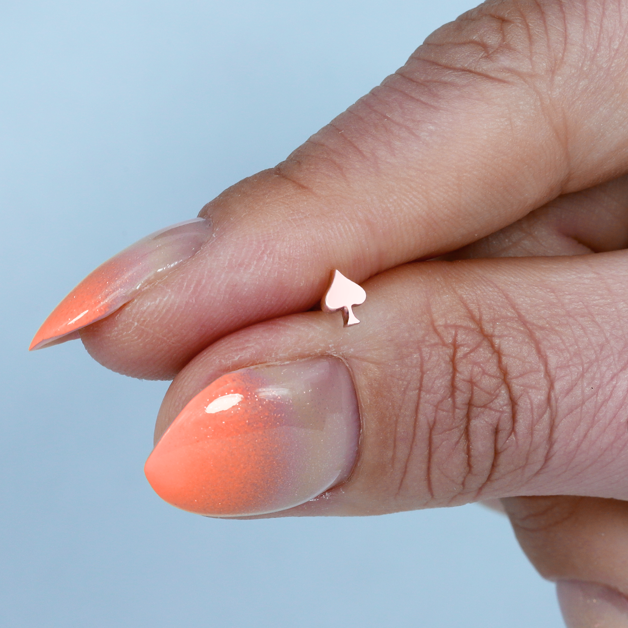 Spades Flatback Ear Piercing 14K Gold